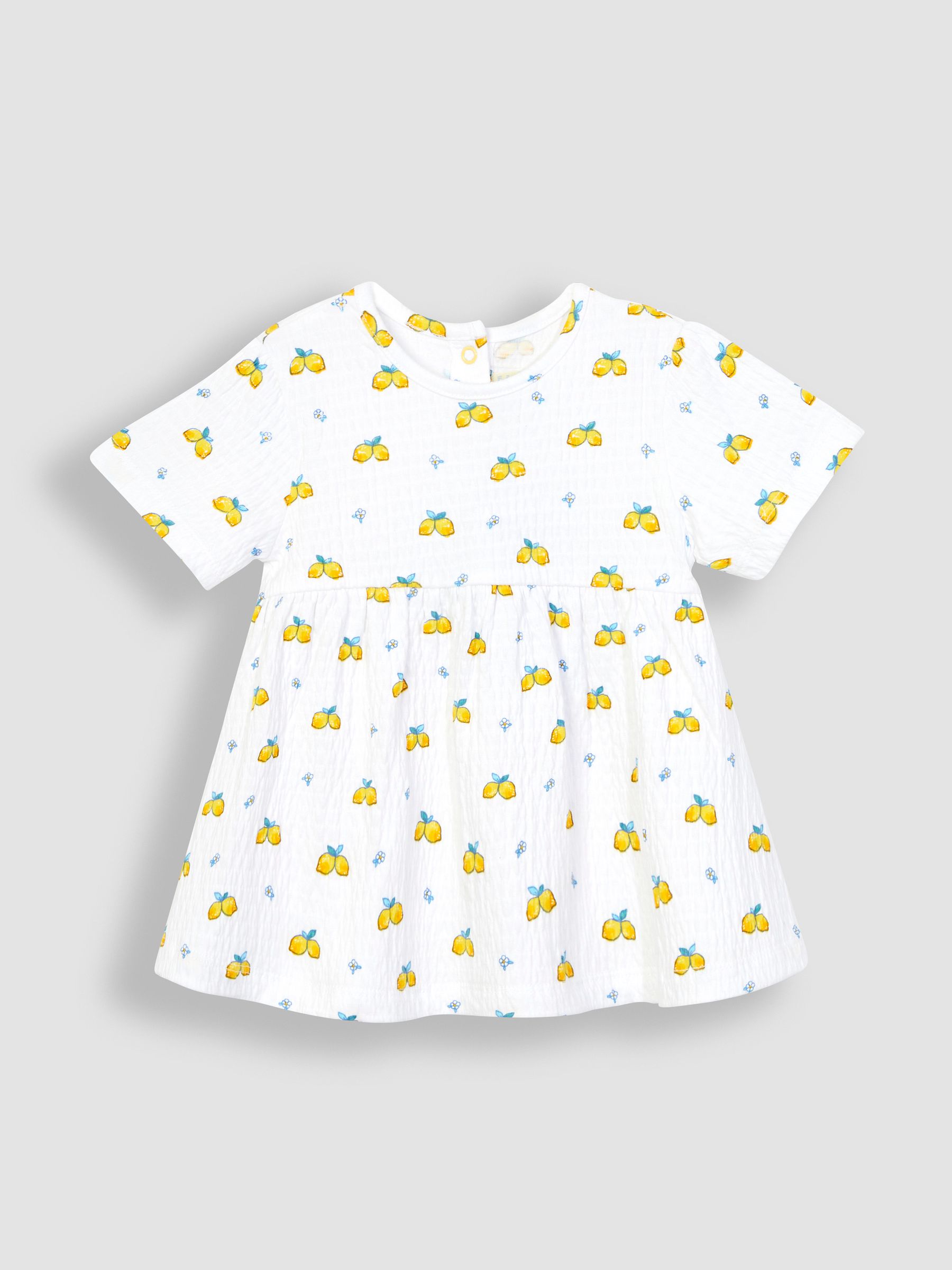 2-Piece Crinkle Cotton Lemon Top & Shorts Set in White - Image 2 of 4