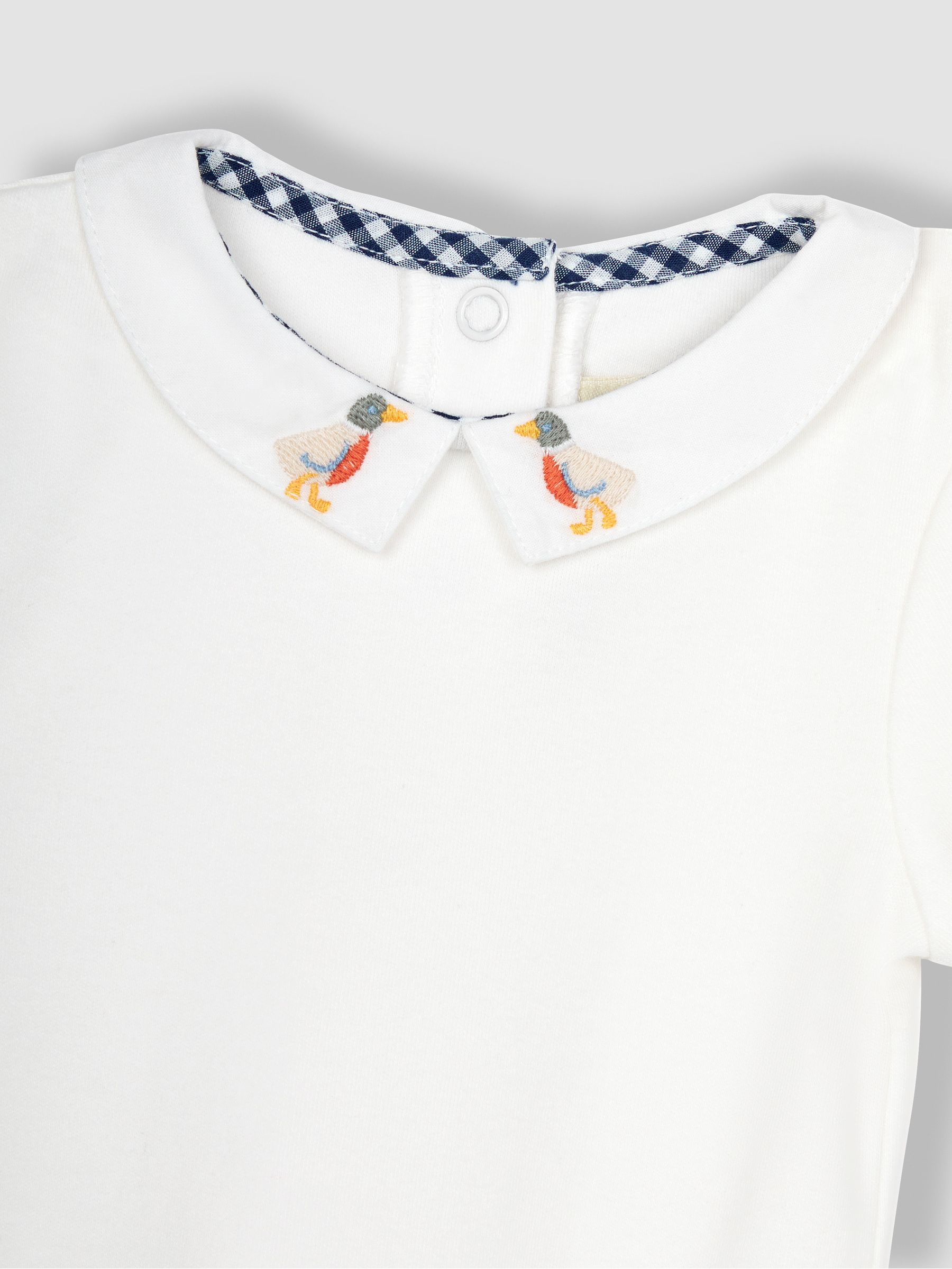 Ecru Duck Embroidered Collar Bodysuit - Image 2 of 2