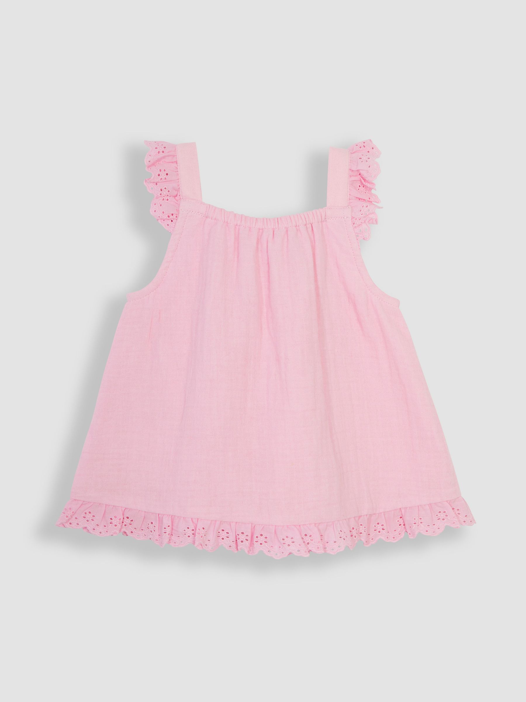 Pink 2-Piece Broderie Cheesecloth Top & Leggings Set - Image 4 of 7