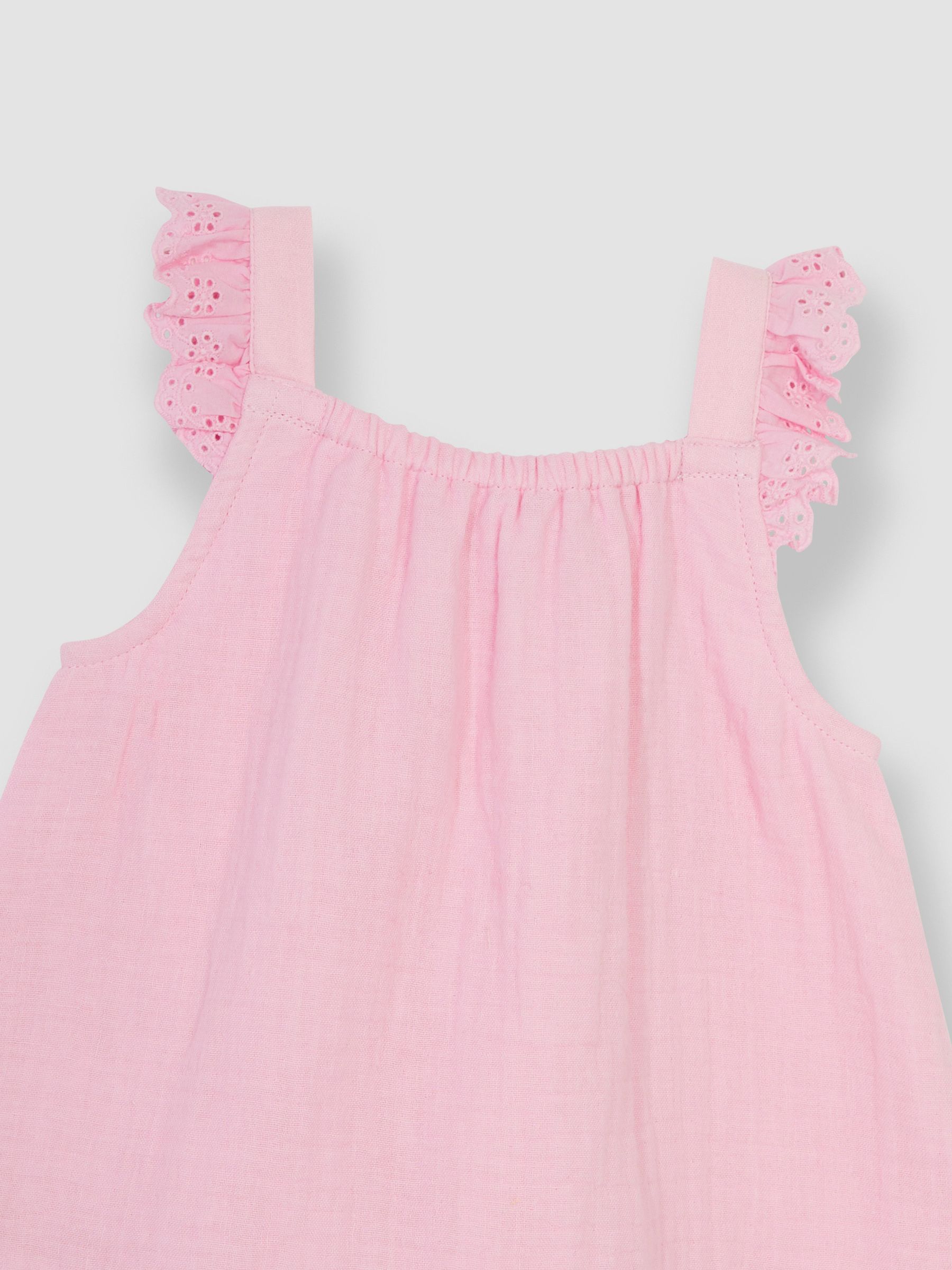 Pink 2-Piece Broderie Cheesecloth Top & Leggings Set - Image 6 of 7