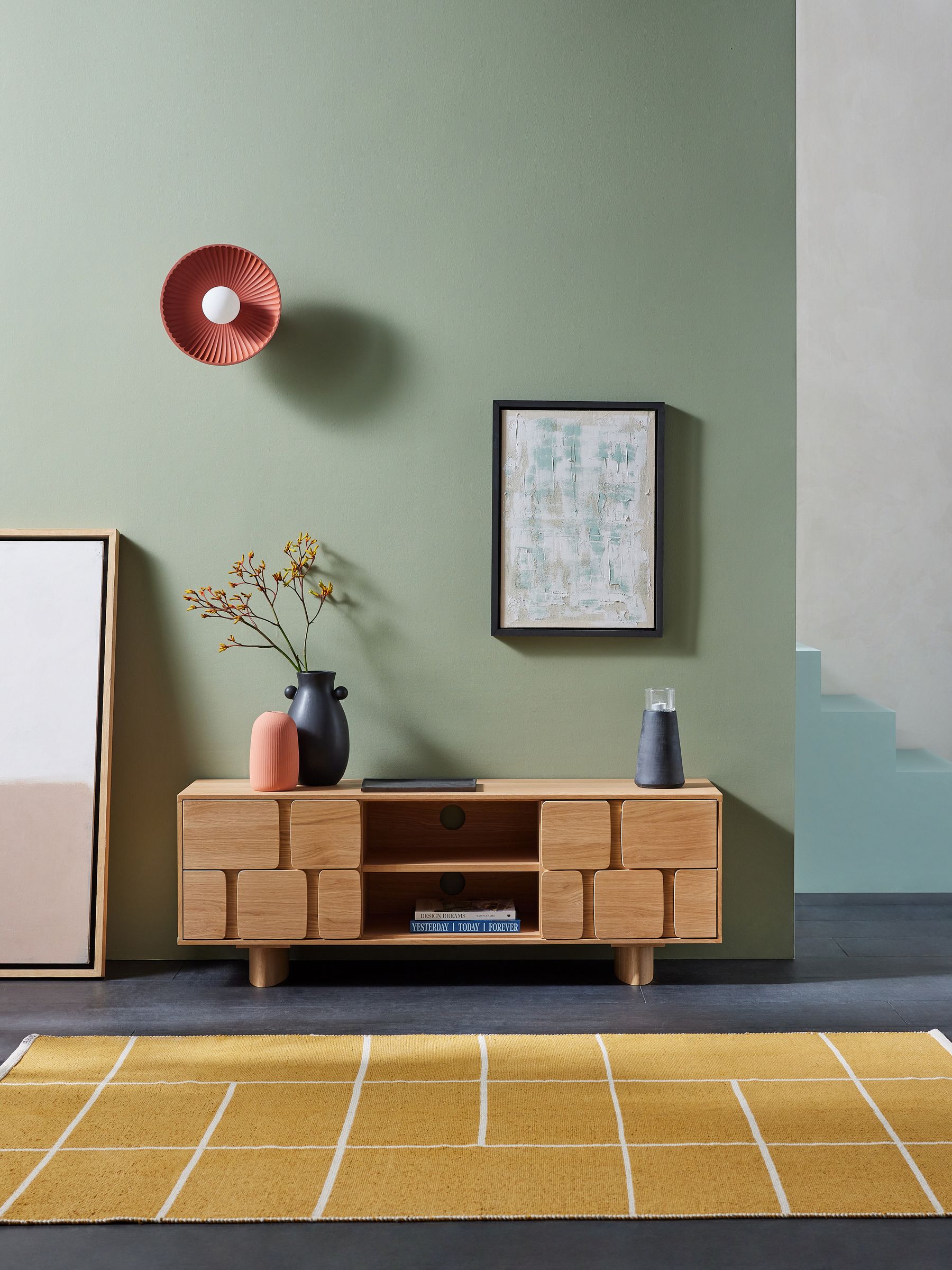 Cory TV Unit in Oak - Image 1 of 3