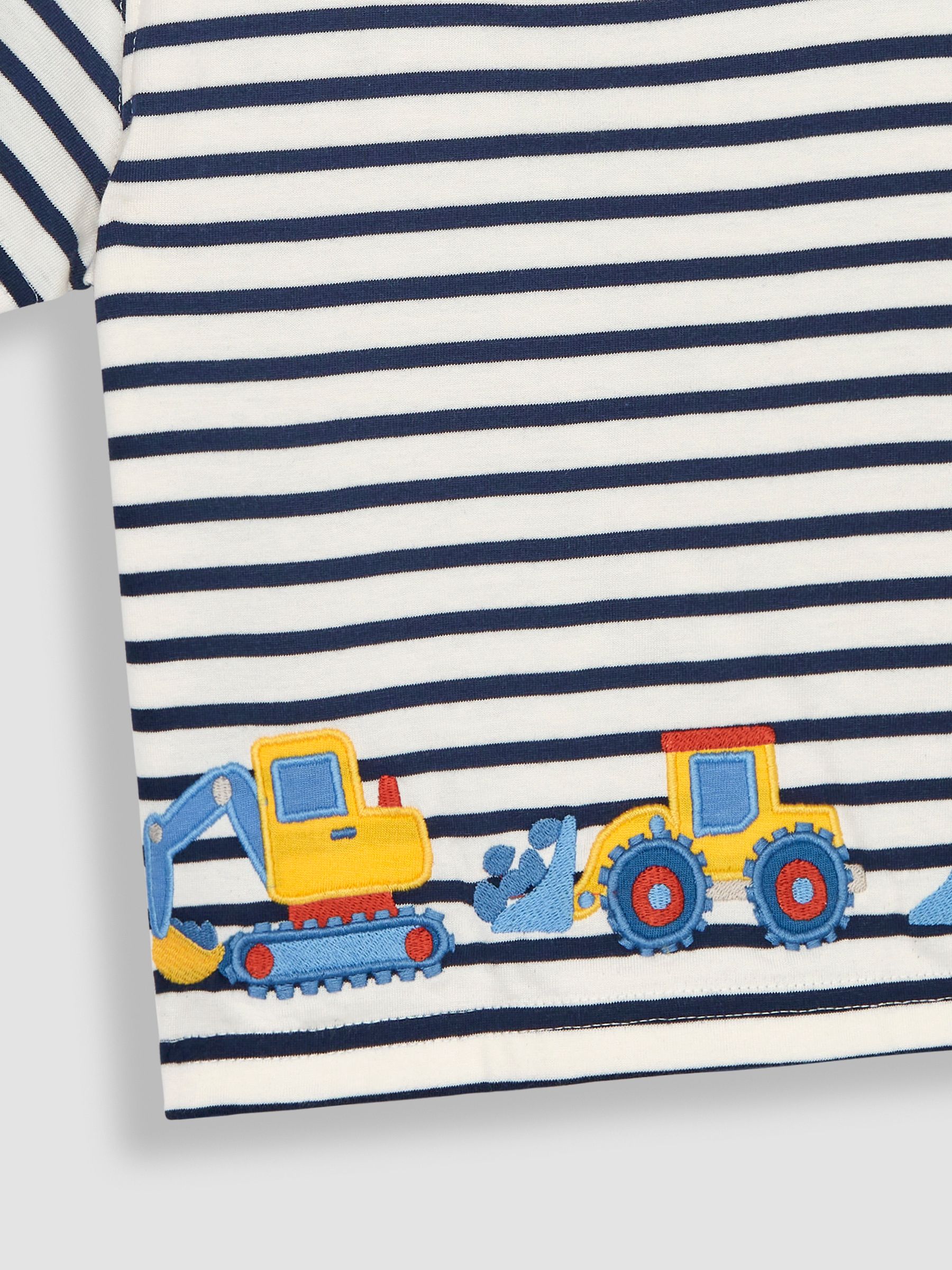 Ecru Navy Stripe Digger Appliqué Border T-Shirt - Image 3 of 5