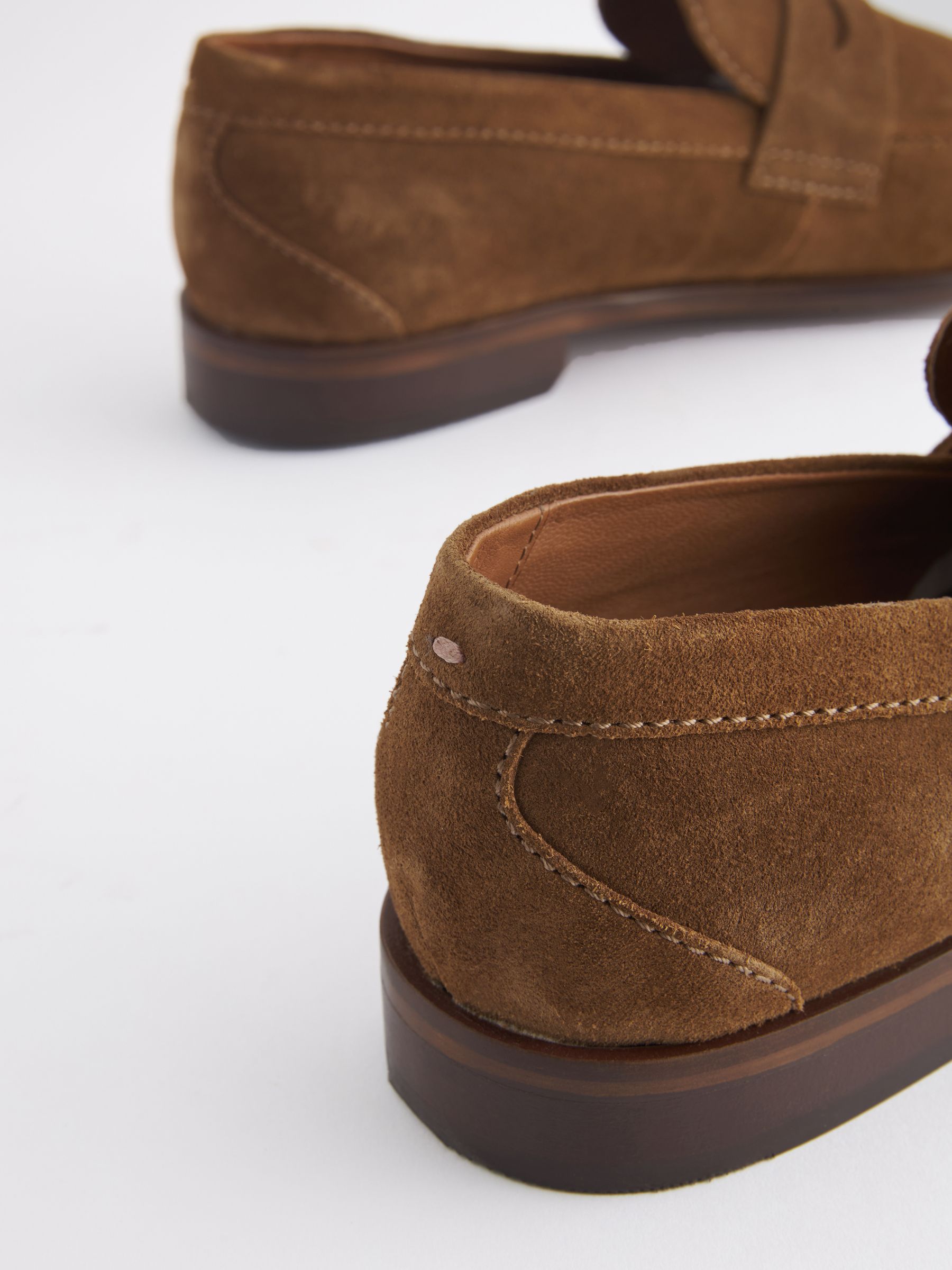 Brown Suede Penny Loafers - Image 4 of 6
