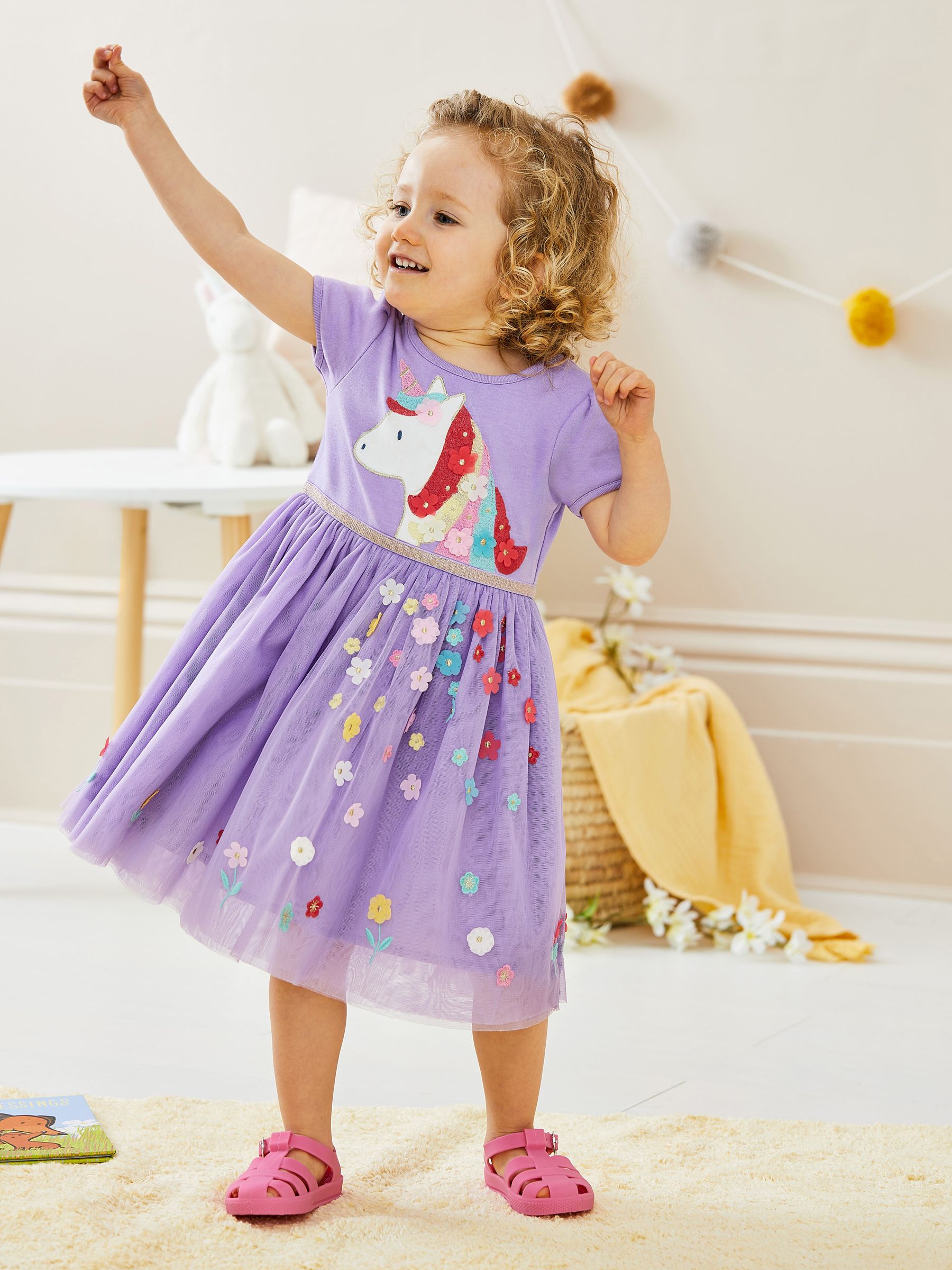 birthday purple dress Puffy Purple Girls Princess Birthday Party Dress – HOUSE OF CLAIRE main image 0