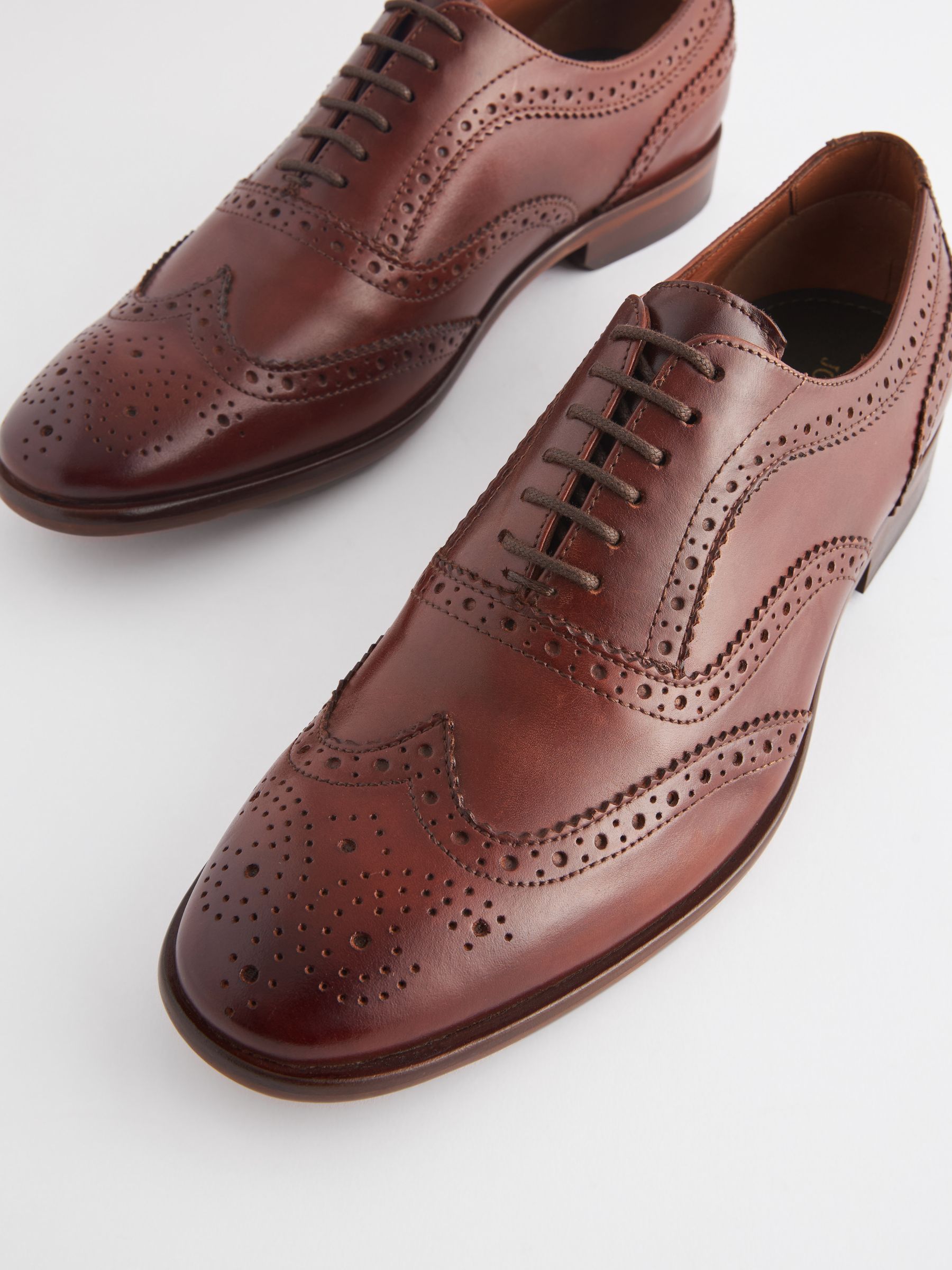Brown Leather Oxford Brogues - Image 3 of 6