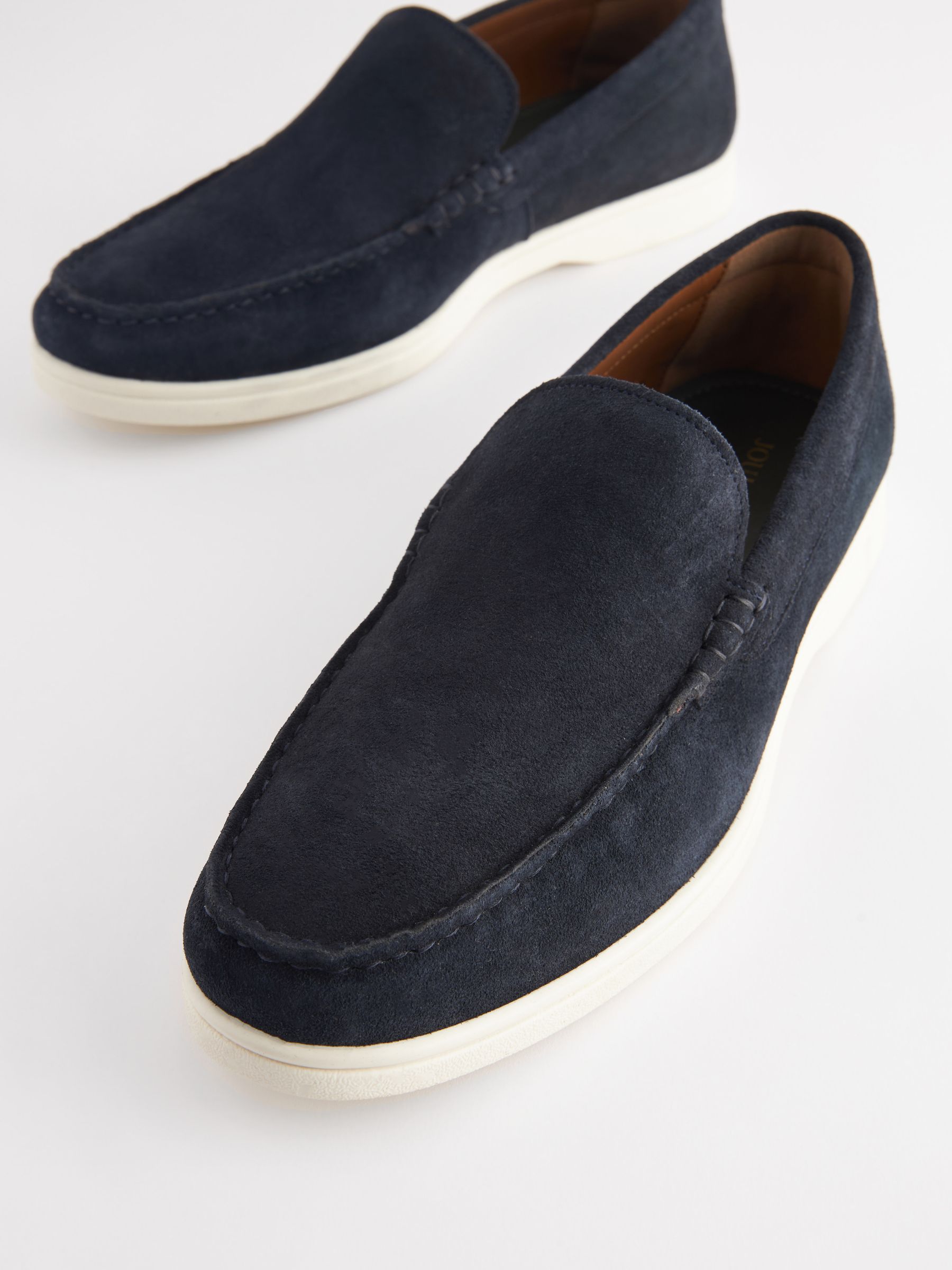 Navy Suede Apron Loafers - Image 3 of 6