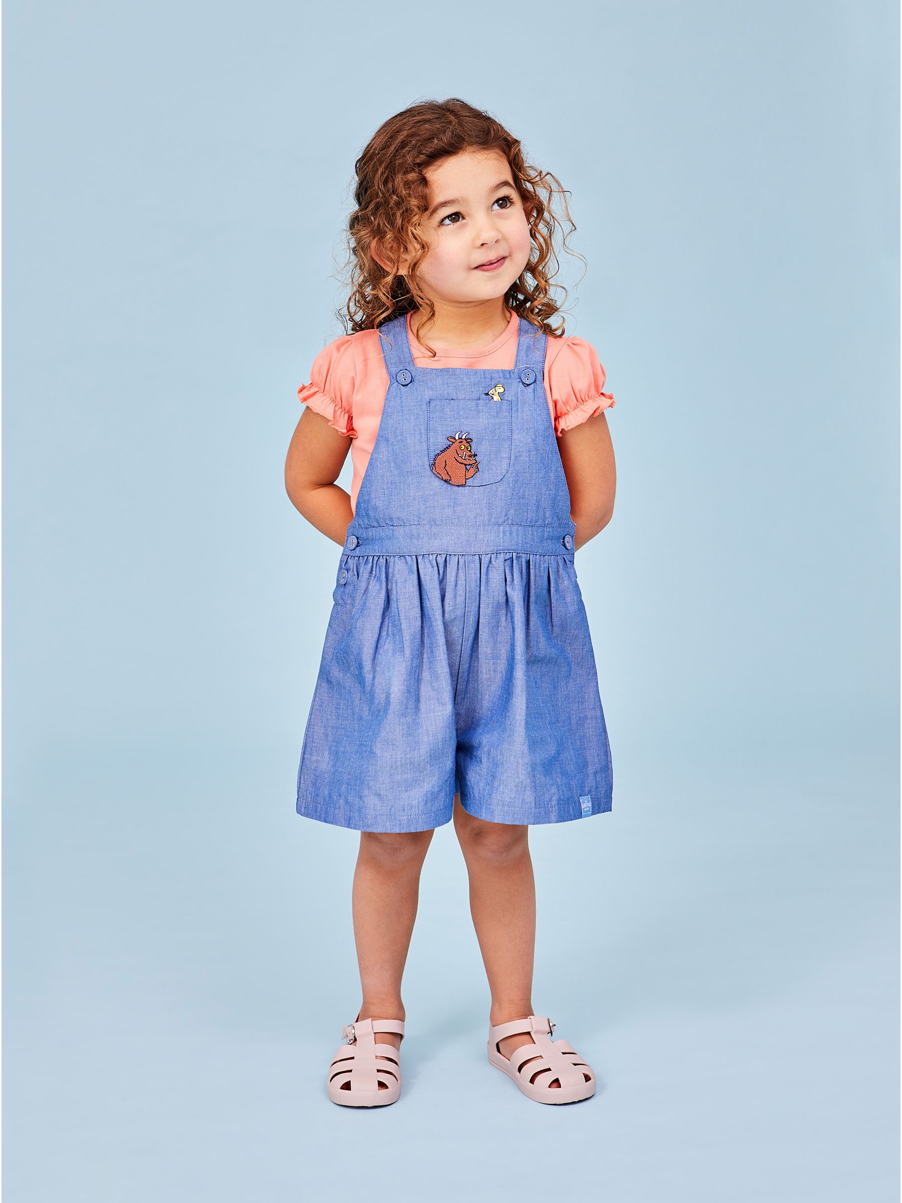 Chambray The Gruffalo Appliqué Pocket Culotte Dungarees - Image 1 of 7