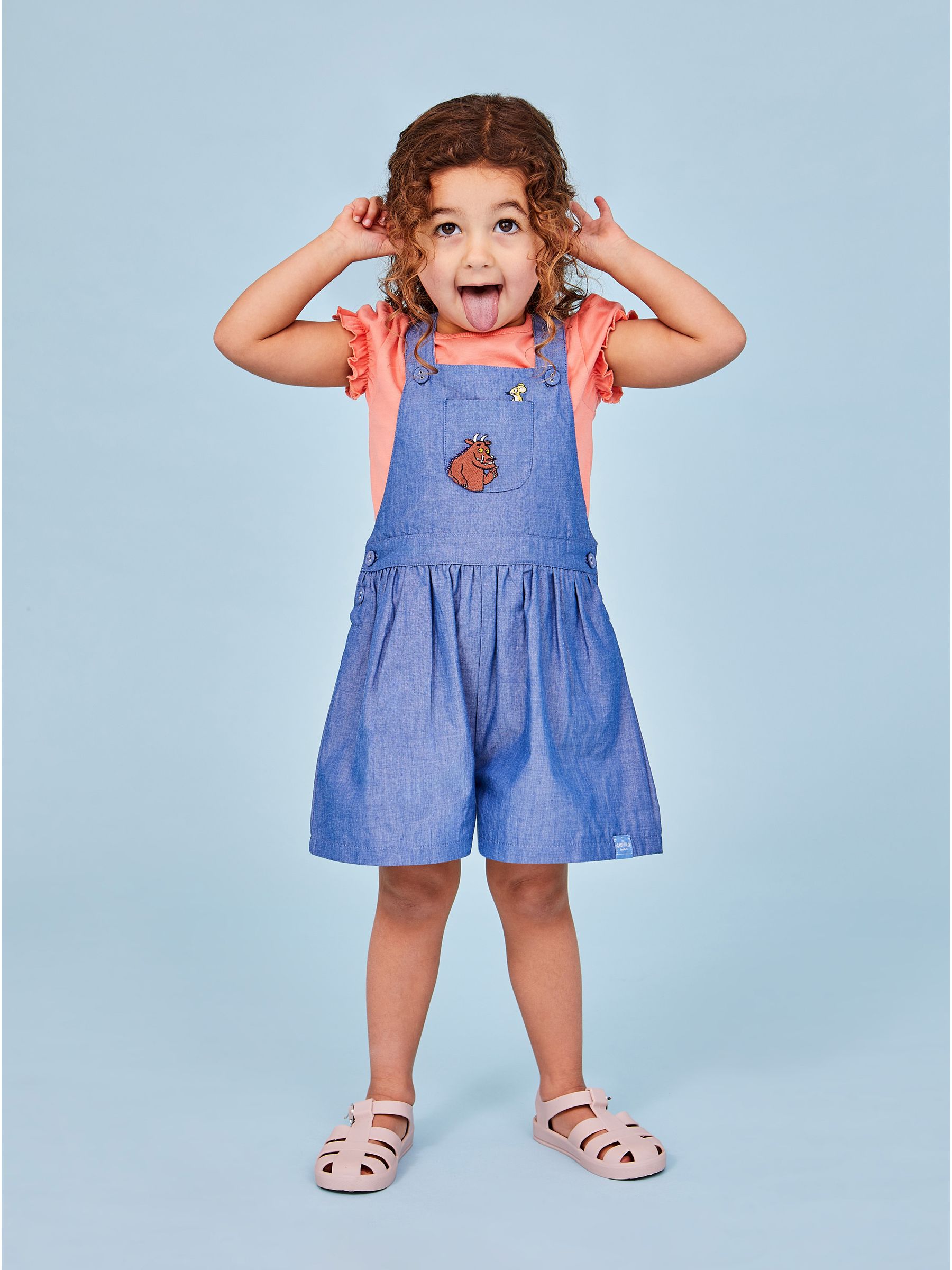 Chambray The Gruffalo Appliqué Pocket Culotte Dungarees - Image 2 of 7