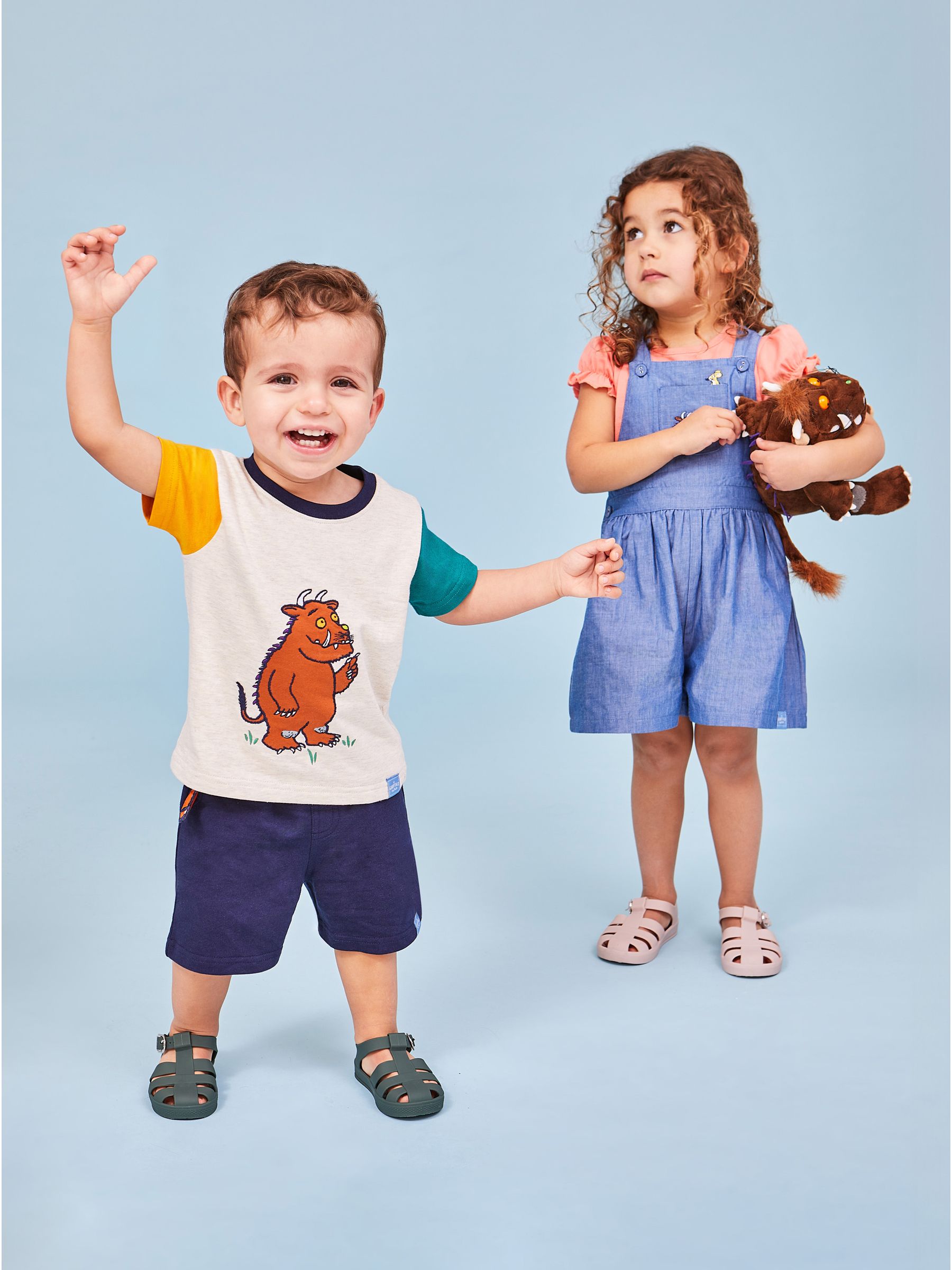 Chambray The Gruffalo Appliqué Pocket Culotte Dungarees - Image 4 of 7