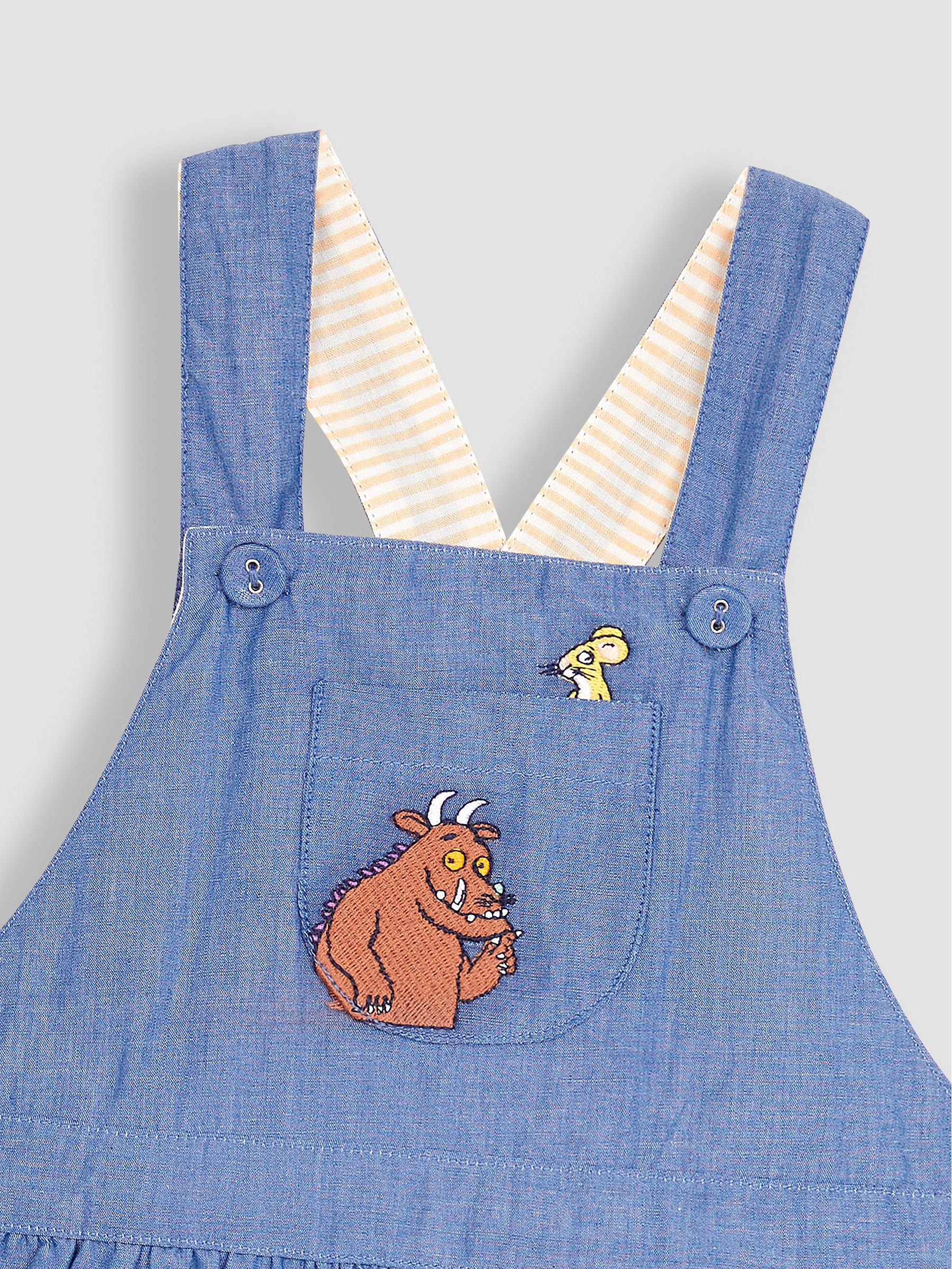 Chambray The Gruffalo Appliqué Pocket Culotte Dungarees - Image 7 of 7