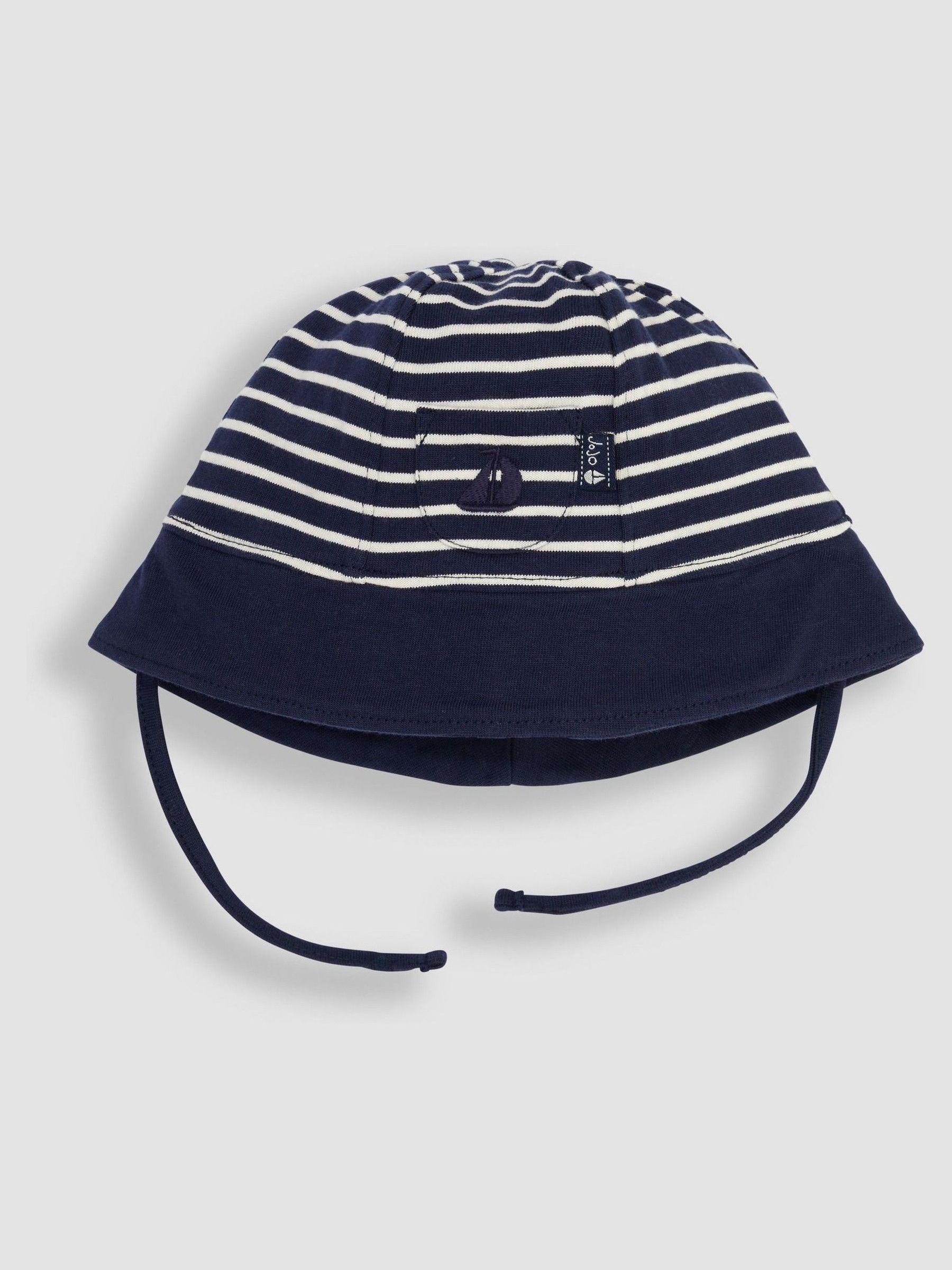 Stripe Baby Sun Hat in Navy Ecru Stripe - Image 1 of 3