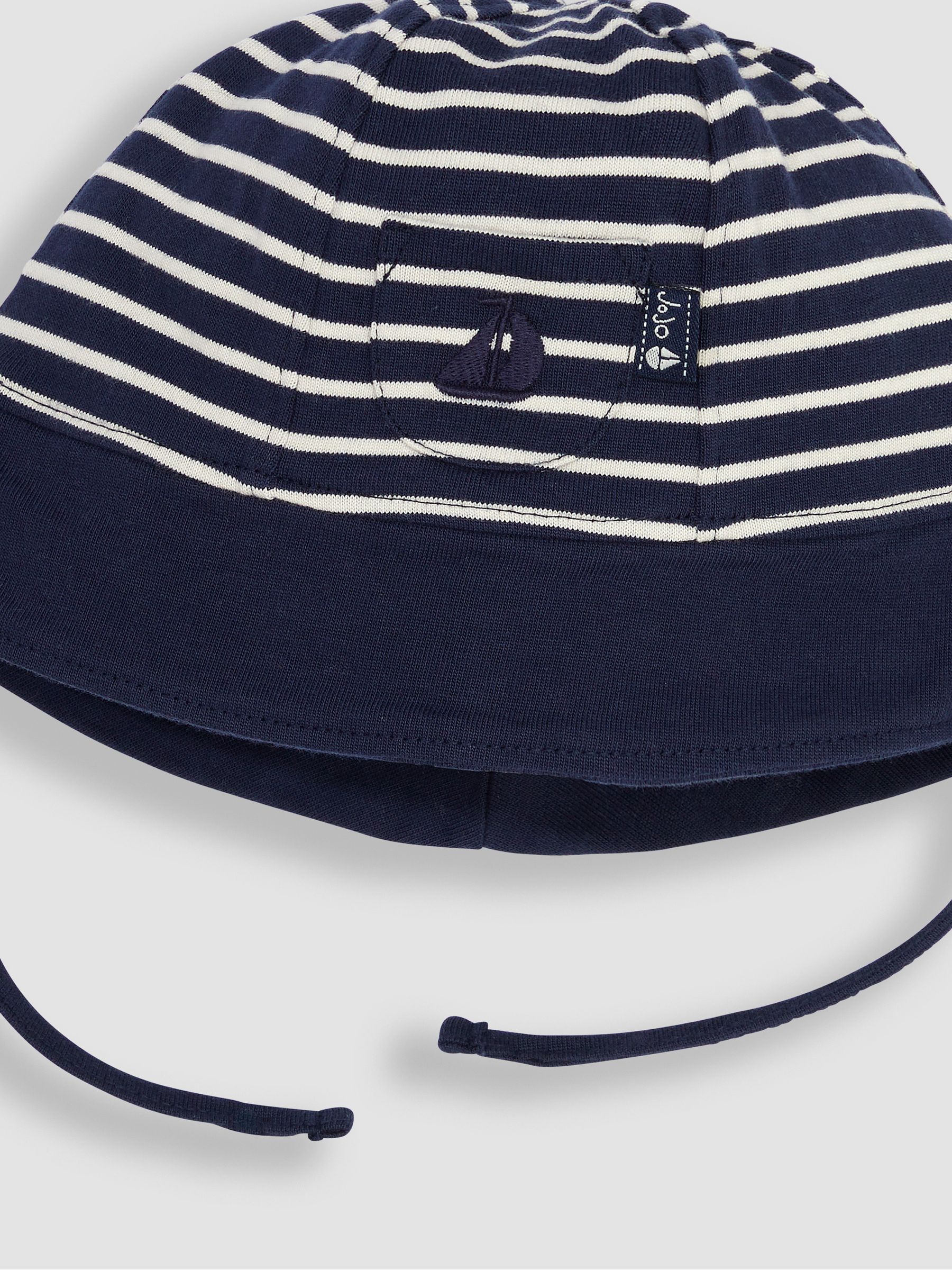 Stripe Baby Sun Hat in Navy Ecru Stripe - Image 2 of 3