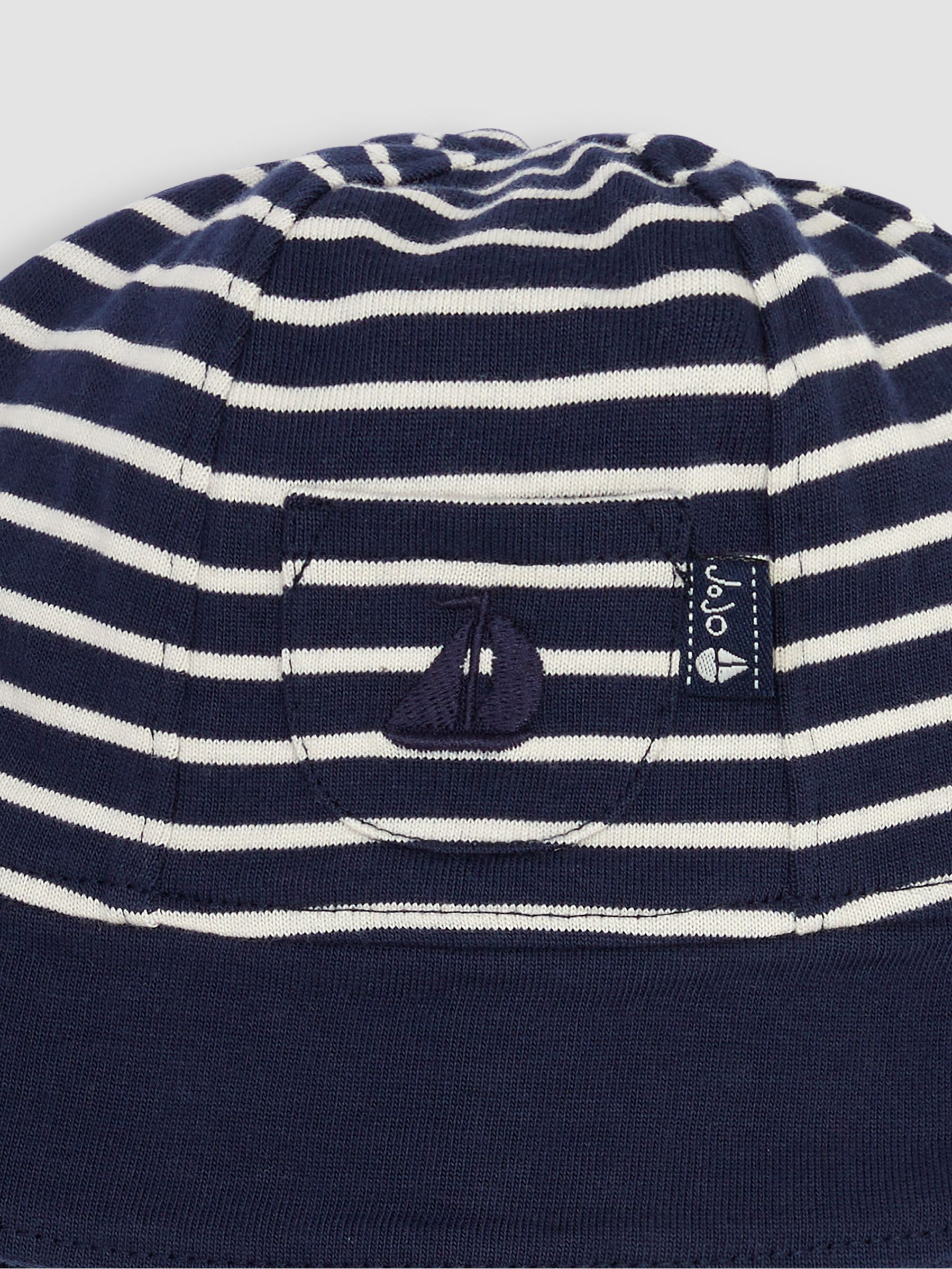 Stripe Baby Sun Hat in Navy Ecru Stripe - Image 3 of 3