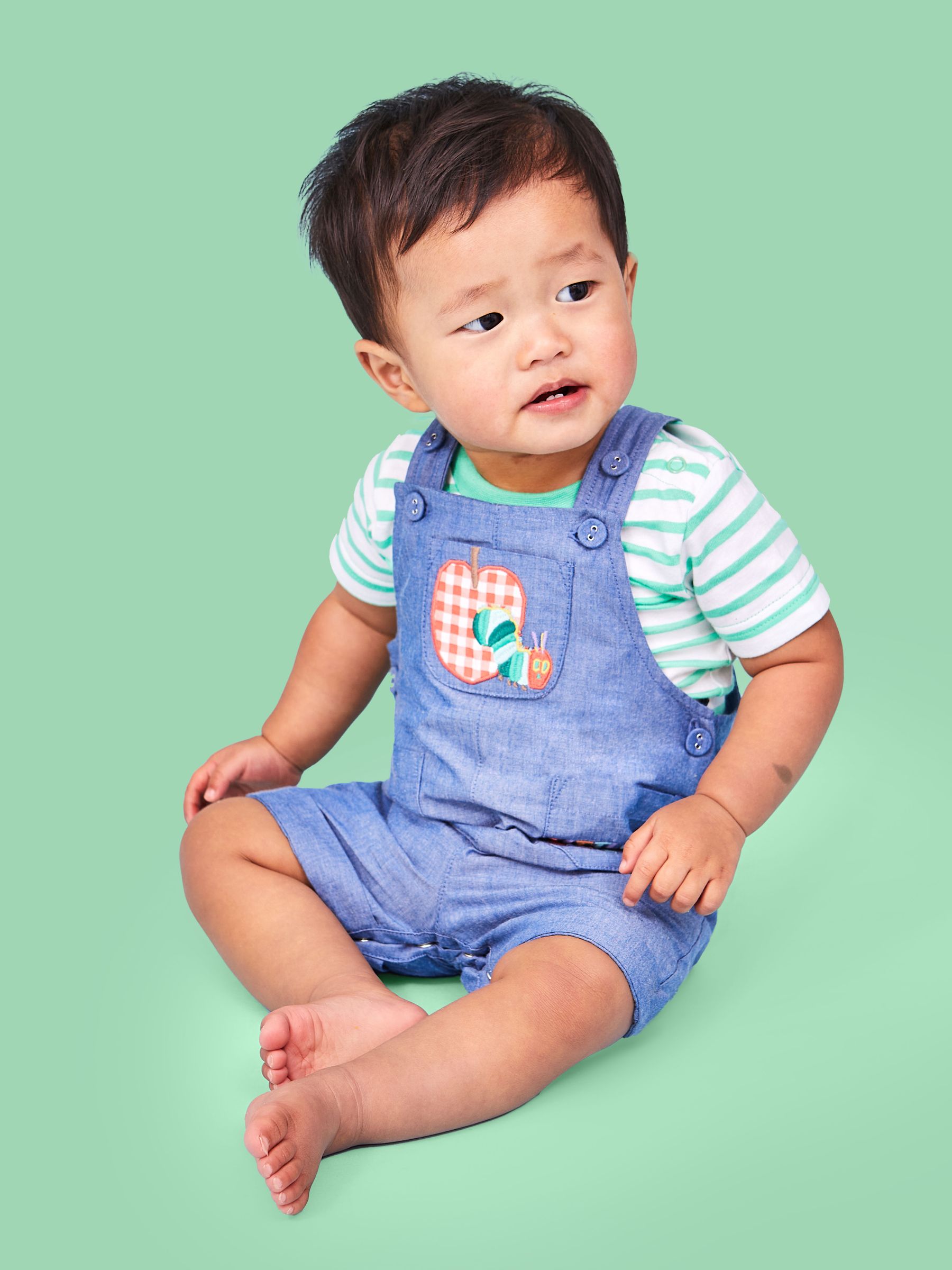 Chambray 2-Piece The Very Hungry Caterpillar Dungarees Set - Image 2 of 5