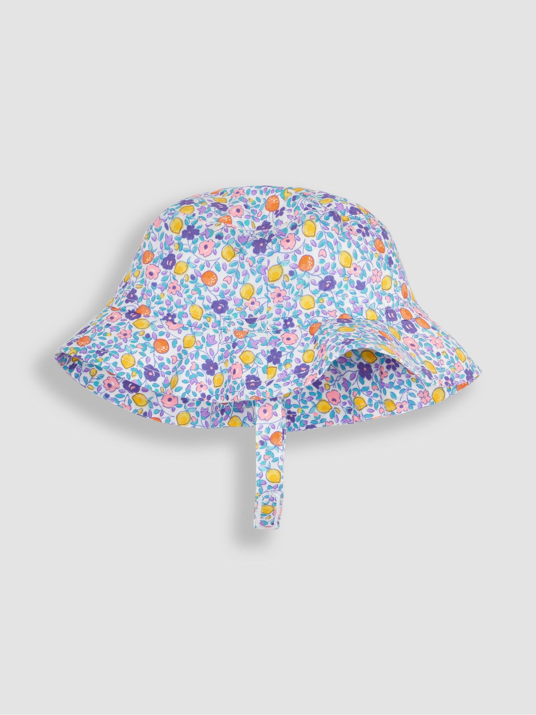 Lilac Purple Lemon Ditsy Floral Pretty Sun Hat - Image 1 of 3