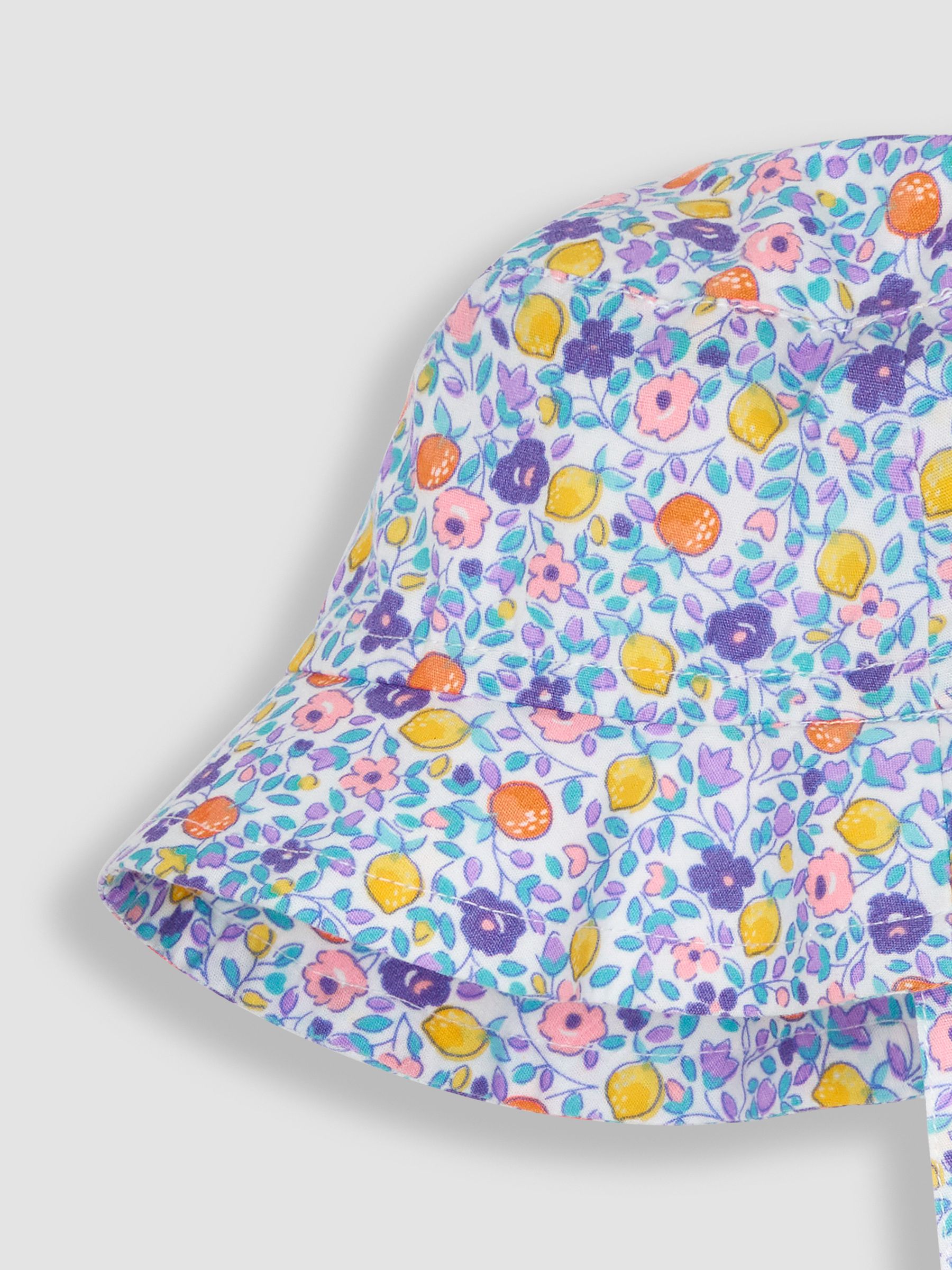 Lilac Purple Lemon Ditsy Floral Pretty Sun Hat - Image 2 of 3