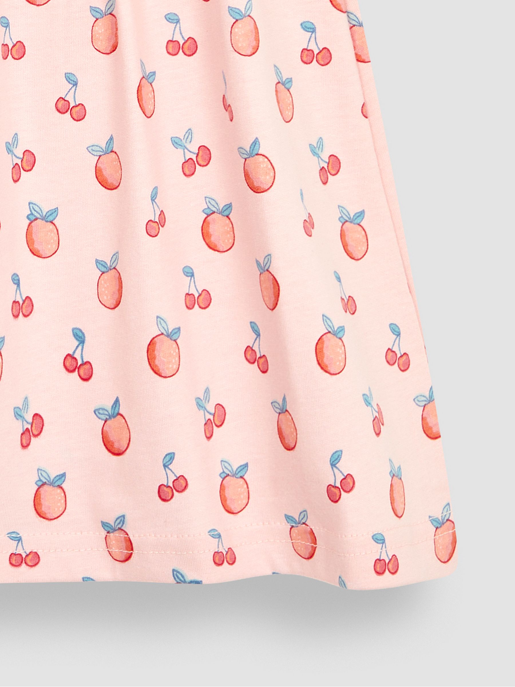 Pink Peach & Cherry Cross Back Smocked Jersey Dress - Image 3 of 5