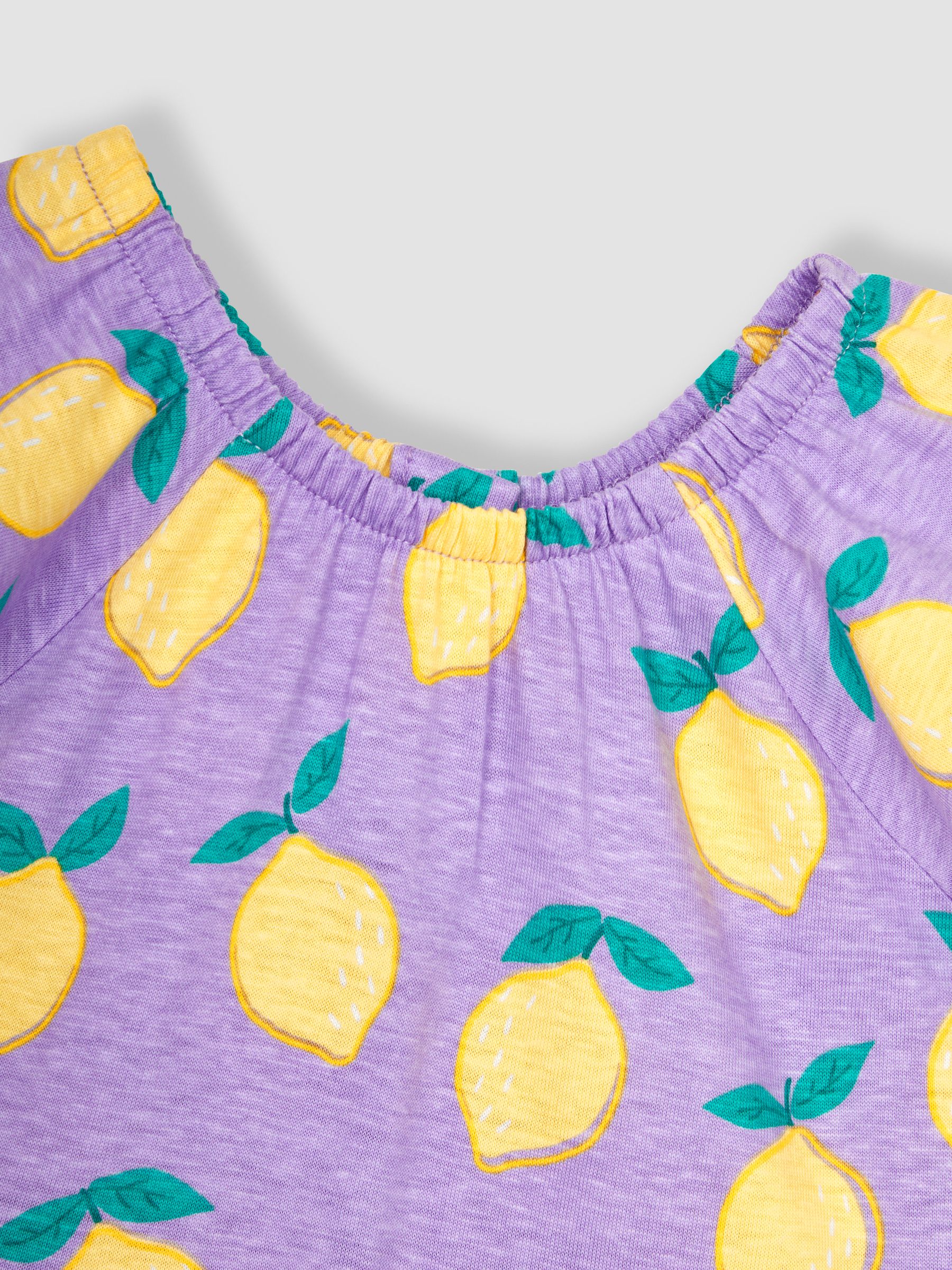 Lilac Purple Lemon Ruffle Sleeve Tiered Jersey Dress - Image 2 of 3