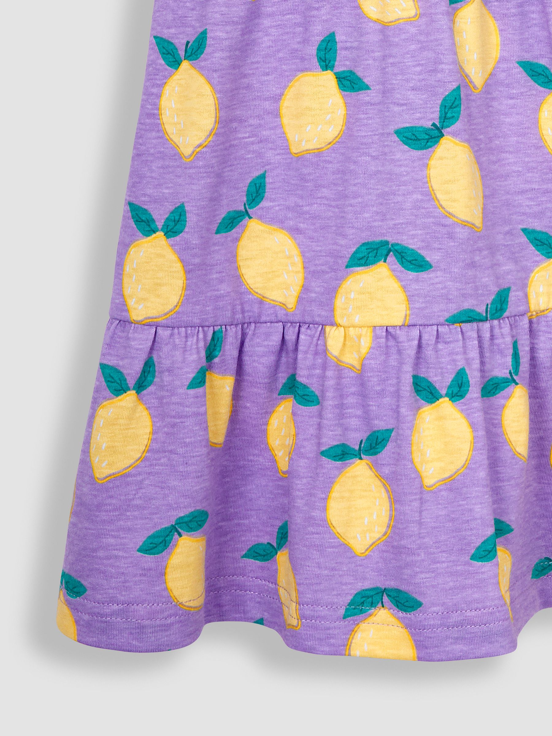 Lilac Purple Lemon Ruffle Sleeve Tiered Jersey Dress - Image 3 of 3