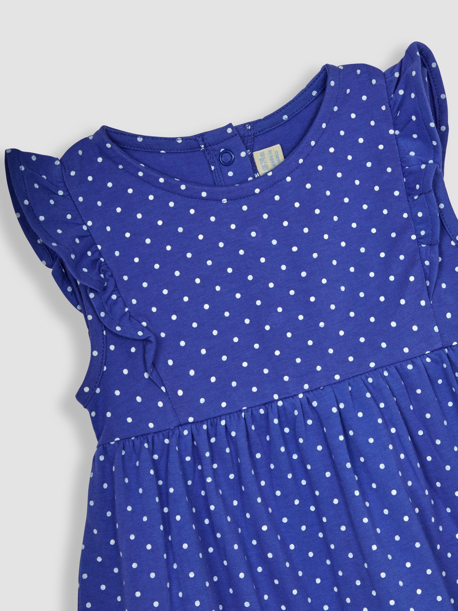 Blue Mermaid Appliqué Frill Shoulder Pretty Summer Jersey Dress - Image 2 of 3