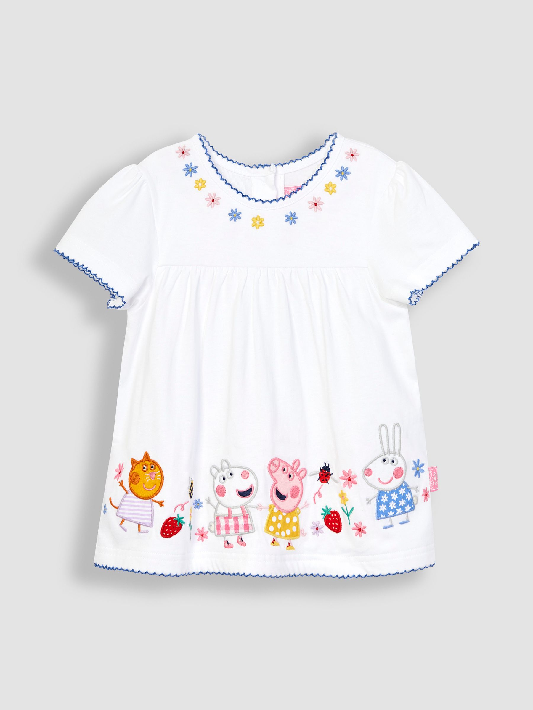 2-Piece Peppa Pig Embroidered Top & Shorts Set in White - Image 4 of 9