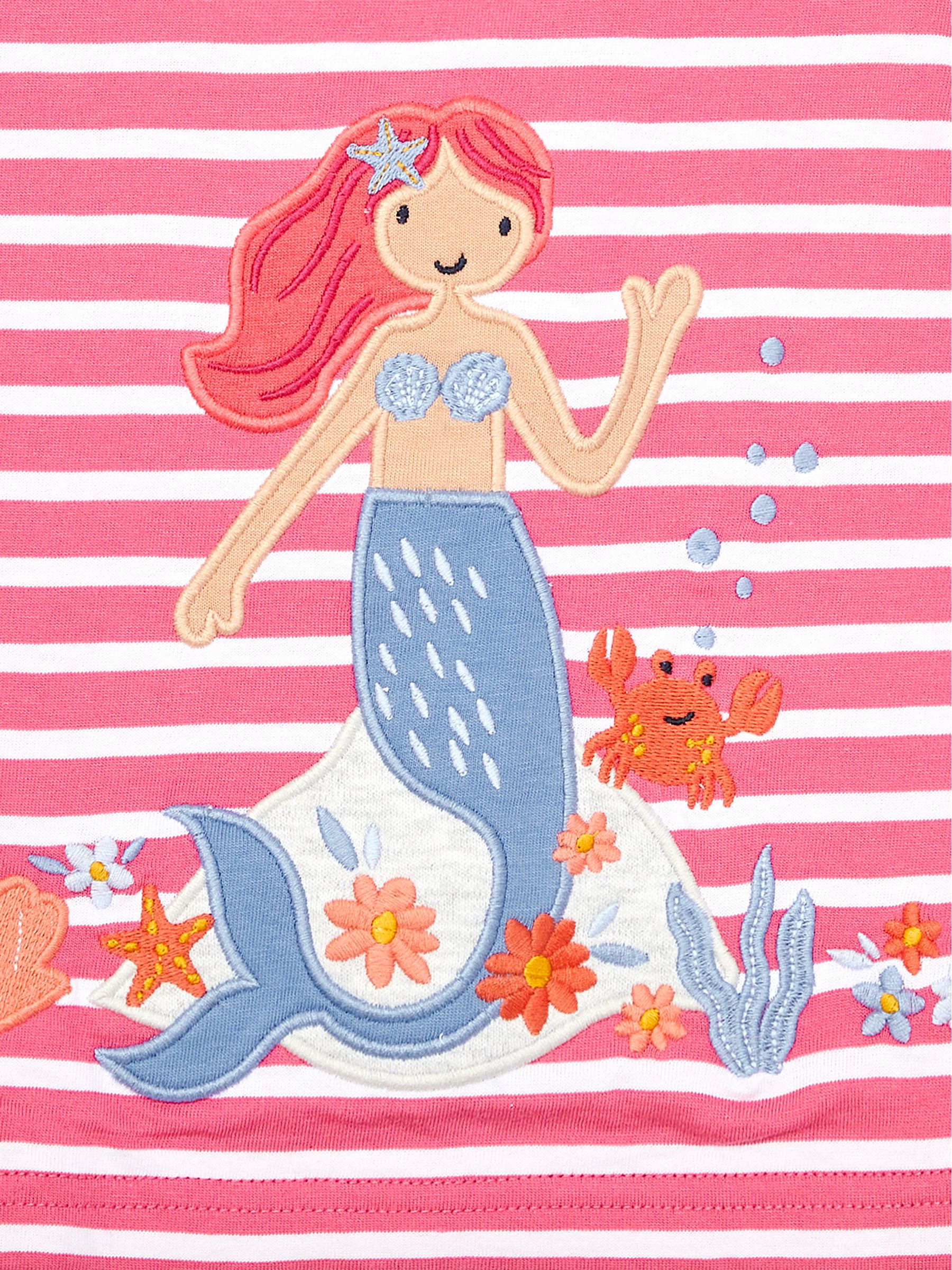 Raspberry Pink Mermaid Appliqué Frill Sleeve T-Shirt - Image 3 of 3
