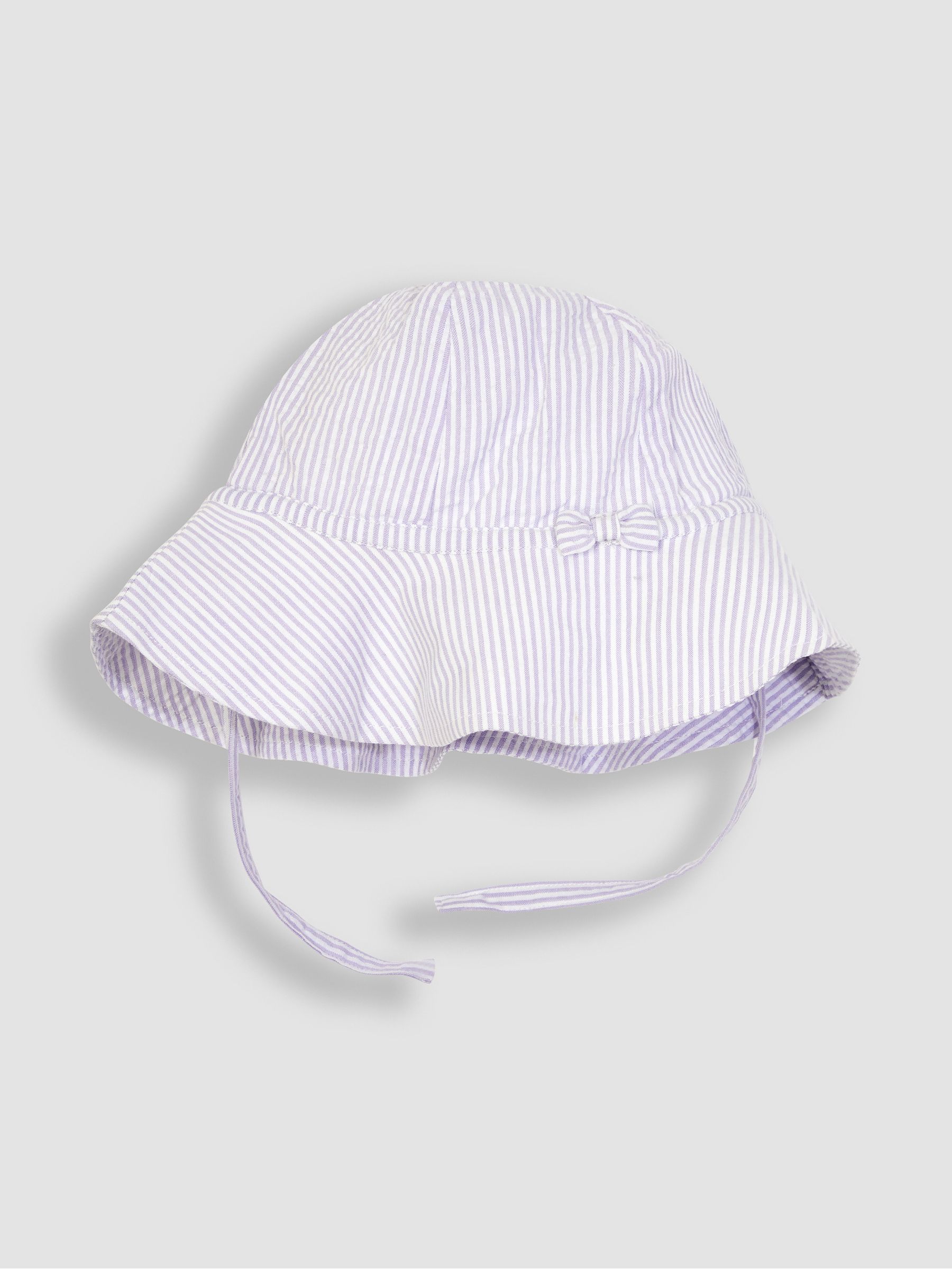 Lilac Purple Seersucker Stripe Floppy Sun Hat - Image 1 of 3
