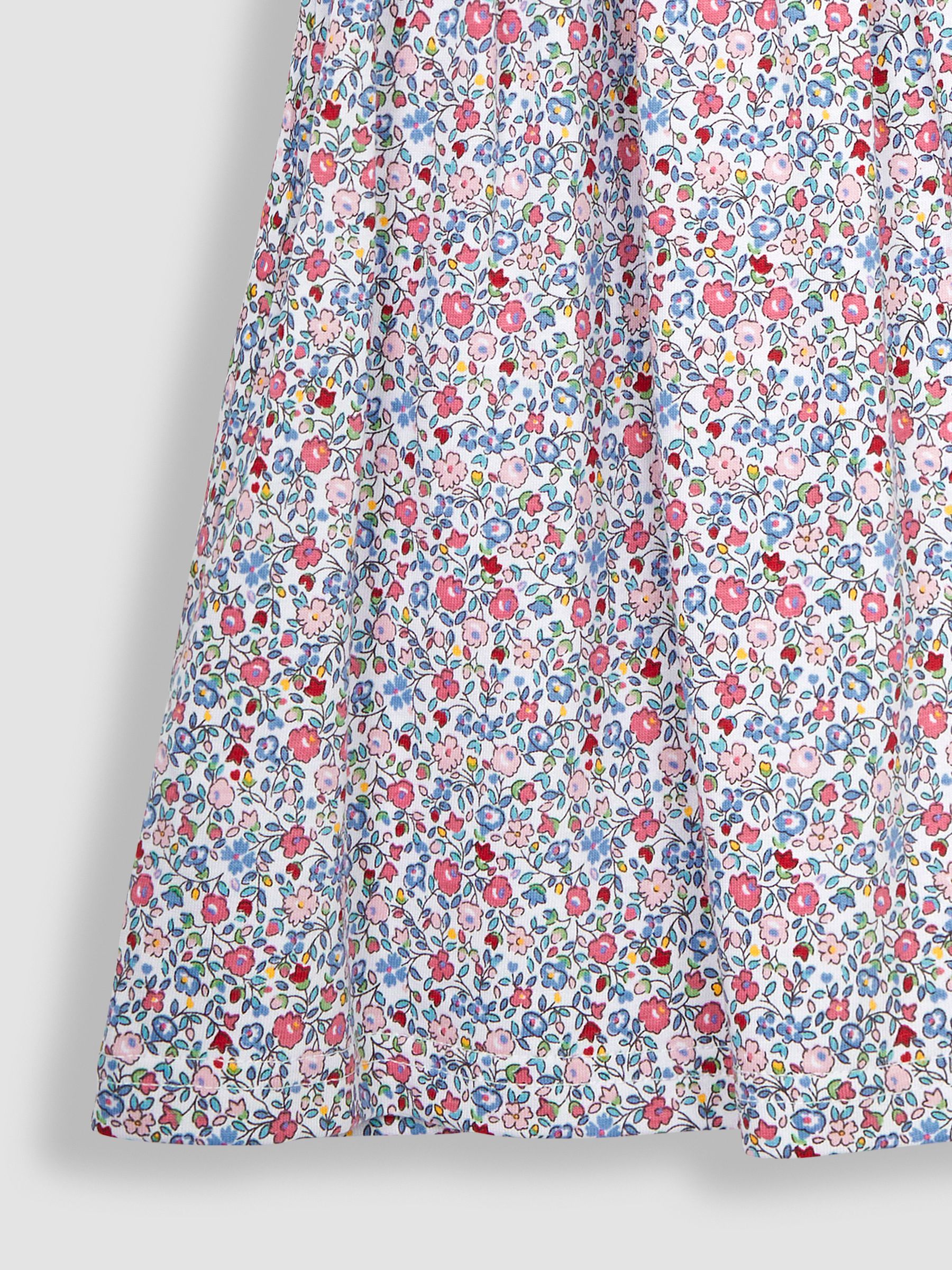 Pink Summer Ditsy Floral Puff Sleeve Jersey Dress - Image 3 of 3