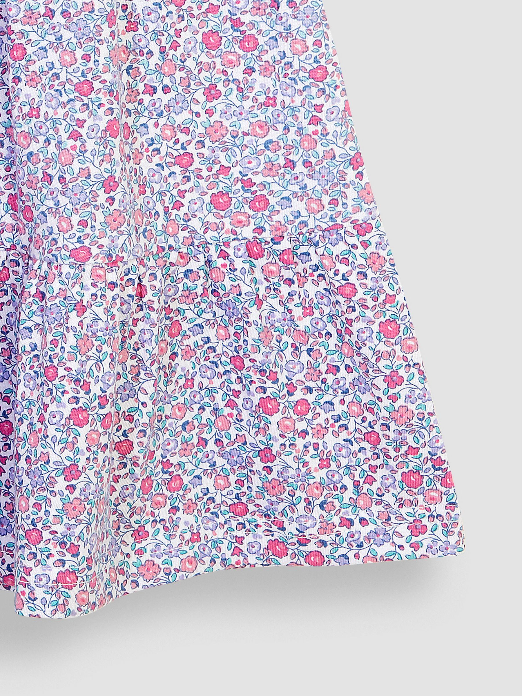 Pink Pastel Ditsy Floral Ruffle Sleeve Tiered Jersey Dress - Image 3 of 3