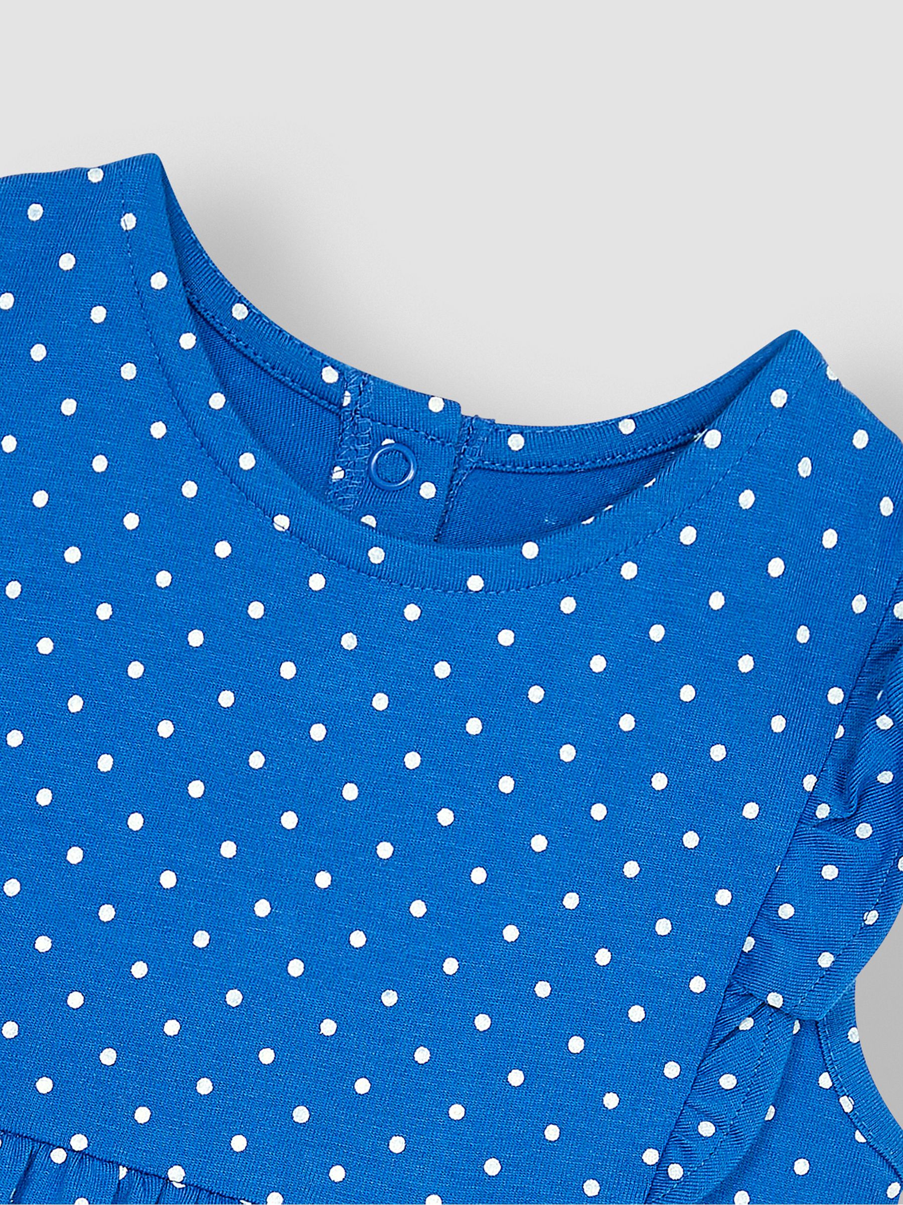 Blue Bird Appliqué Frill Shoulder Pretty Summer Jersey Dress - Image 2 of 3