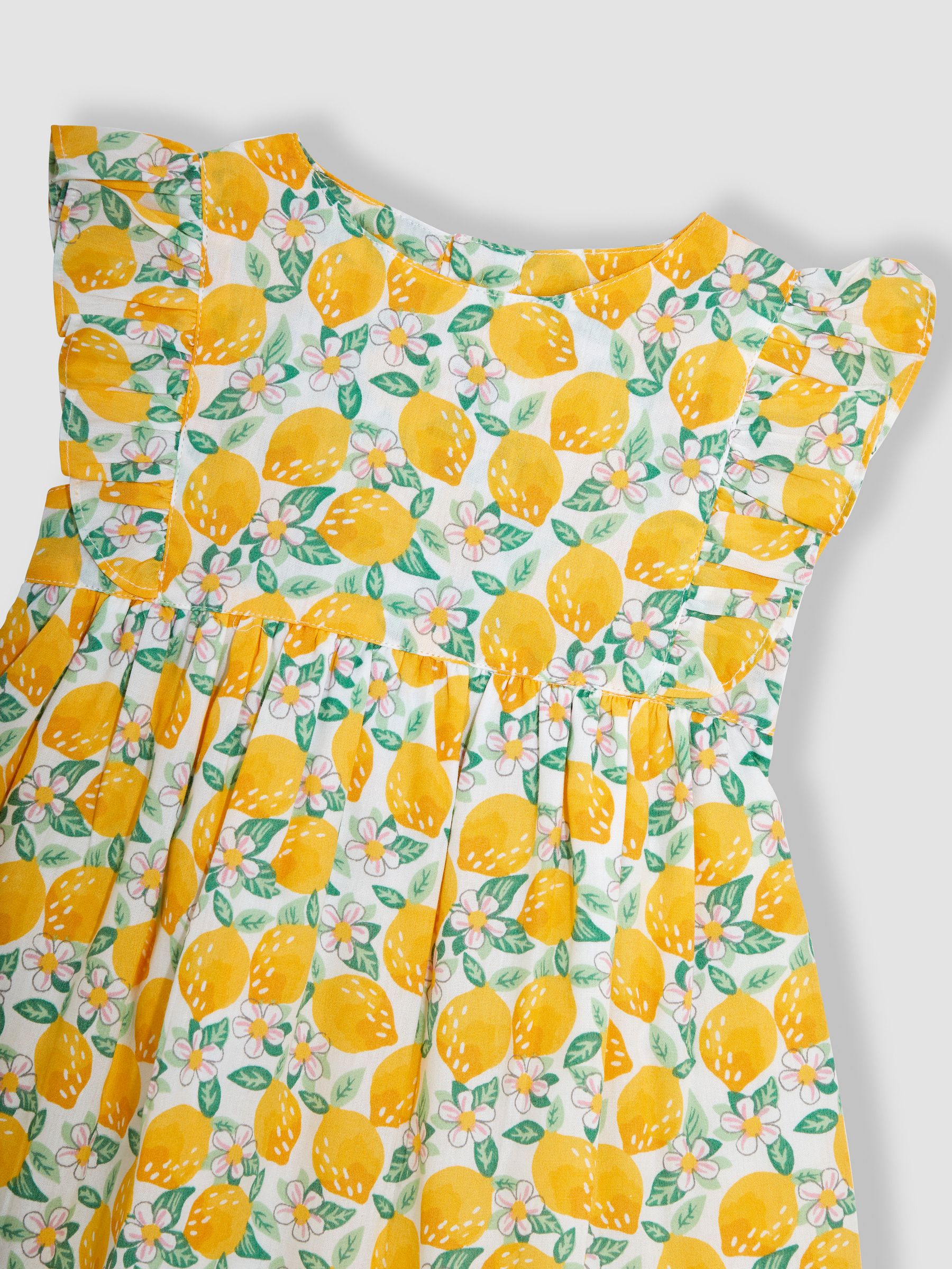 Lemon Bloom Pretty Summer Baby Dress in White - Image 4 of 4