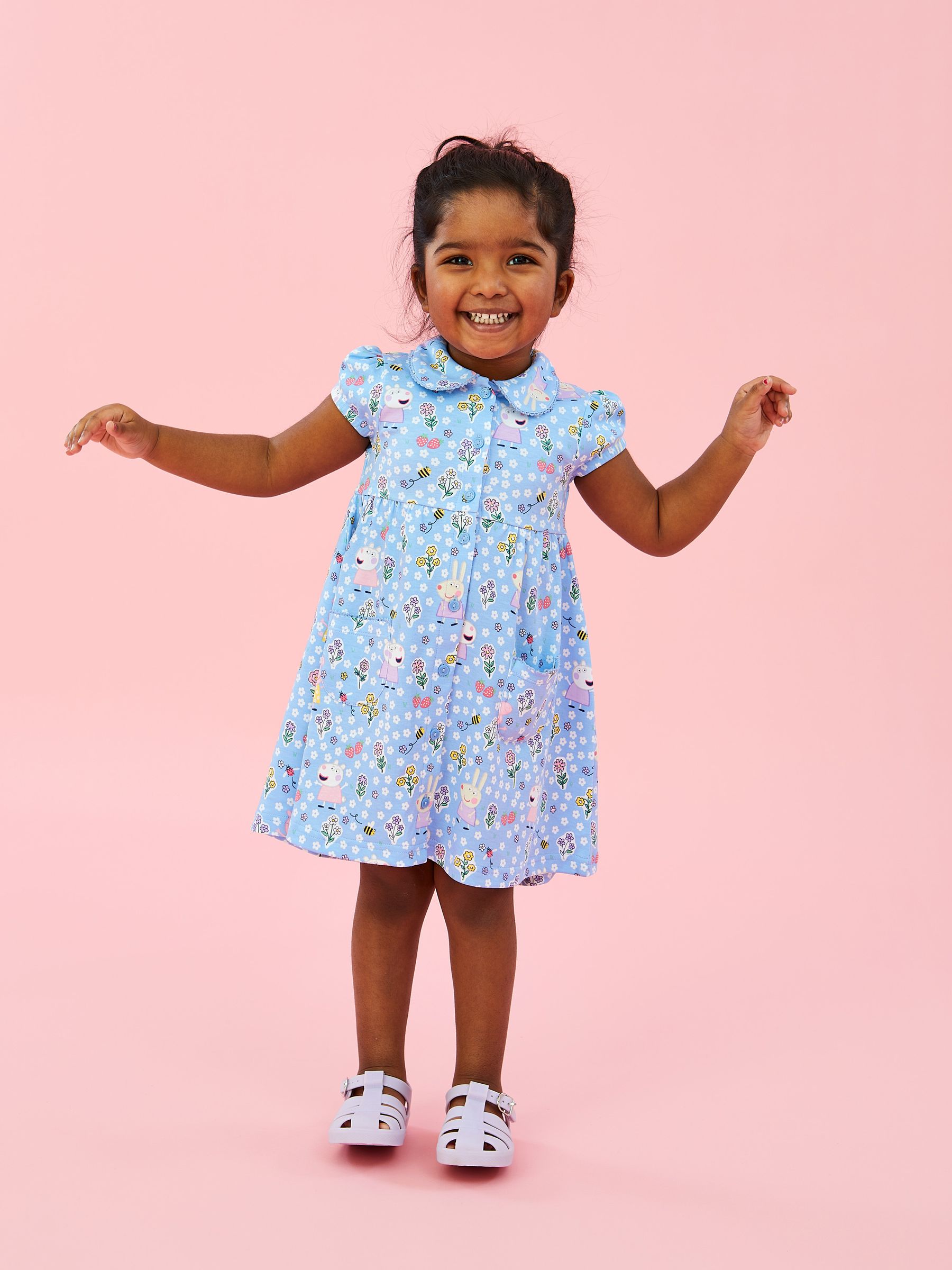 Blue Peppa Pig Pet In Pocket Button Through Dress - Image 1 of 6