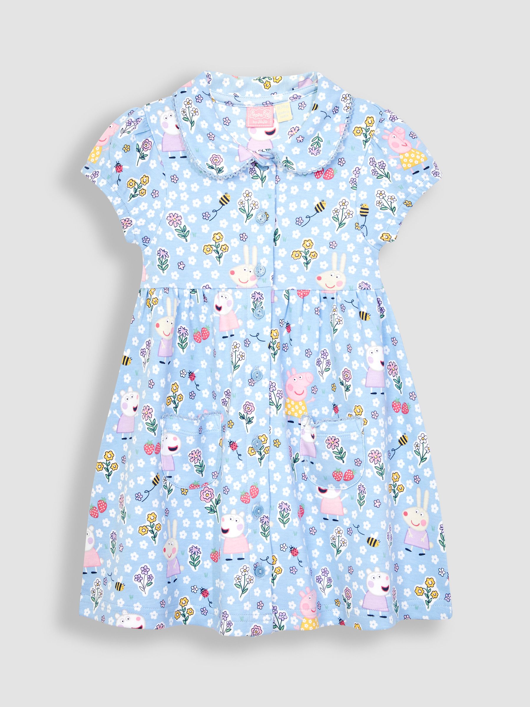 Blue Peppa Pig Pet In Pocket Button Through Dress - Image 2 of 6