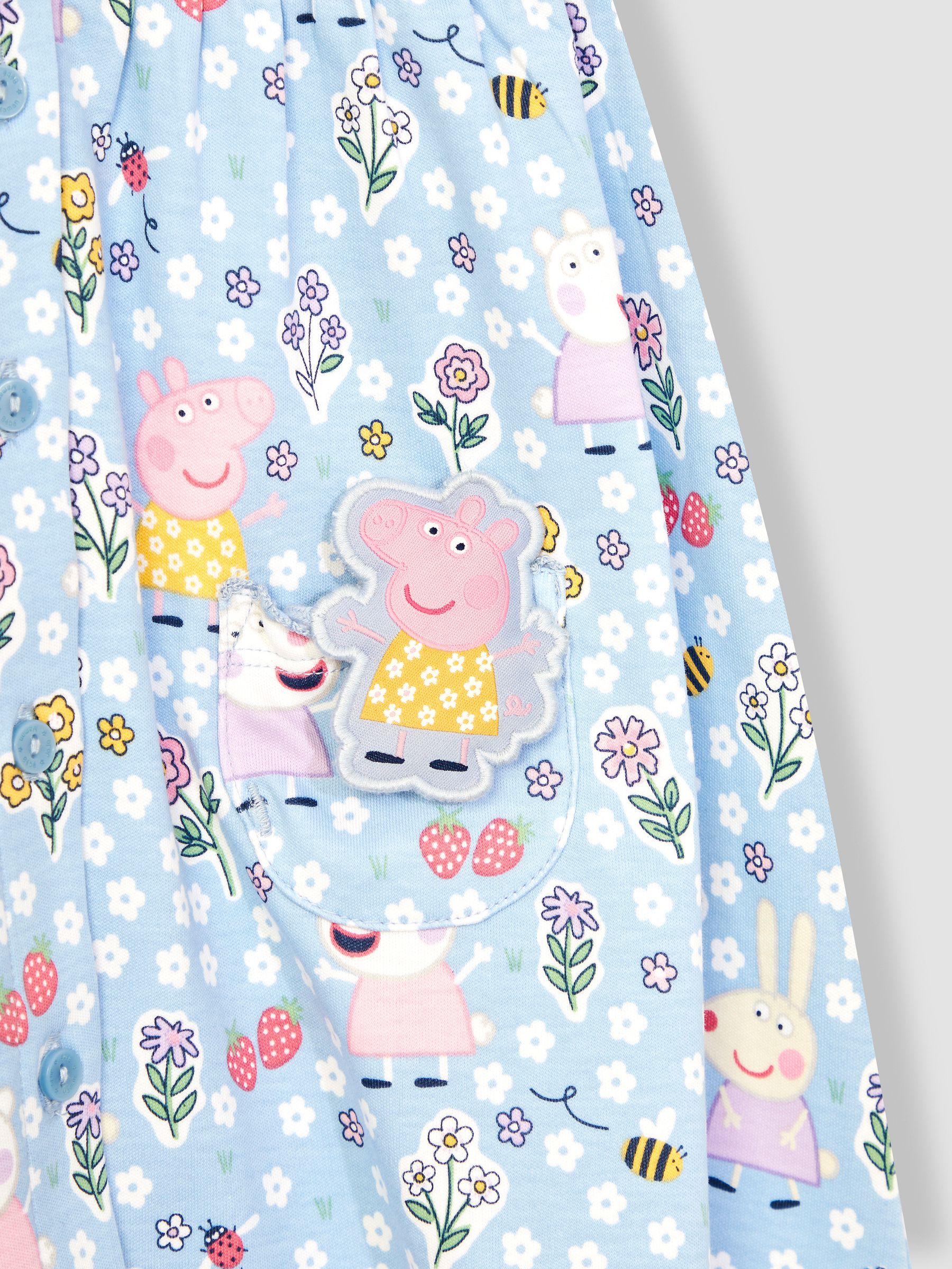 Blue Peppa Pig Pet In Pocket Button Through Dress - Image 3 of 6