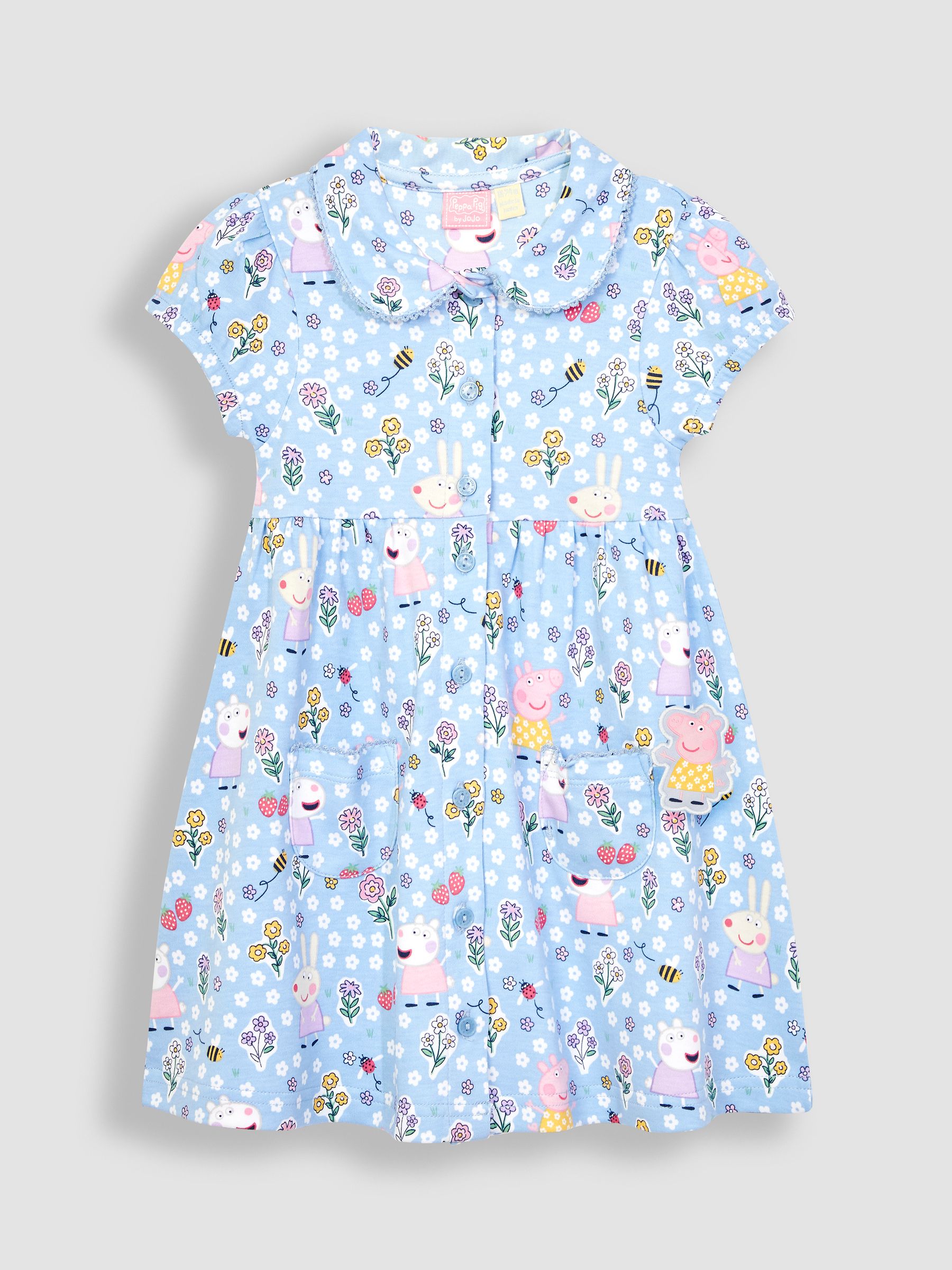 Blue Peppa Pig Pet In Pocket Button Through Dress - Image 5 of 6