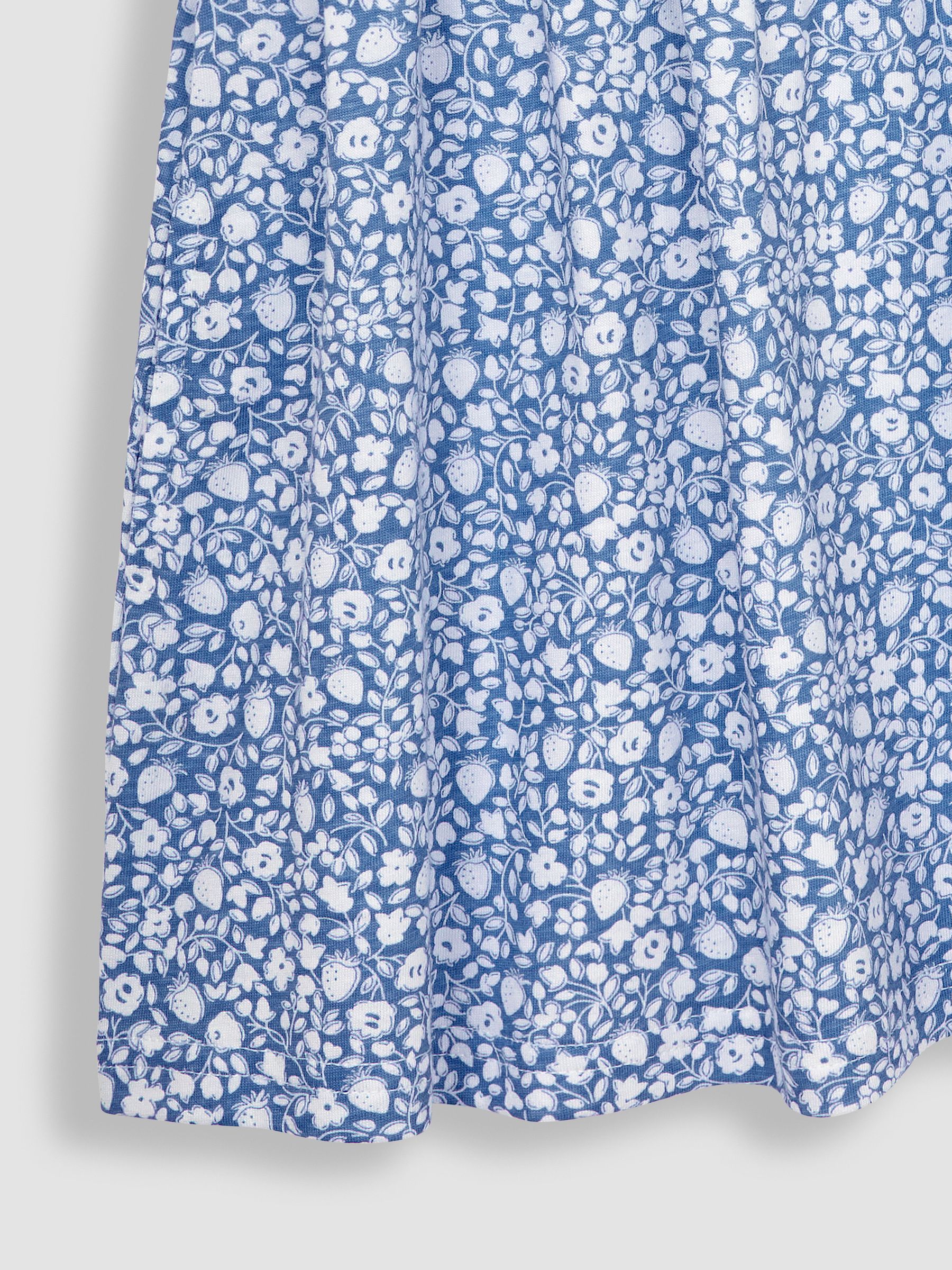 Blue Strawberry Ditsy Floral Puff Sleeve Jersey Dress - Image 4 of 4