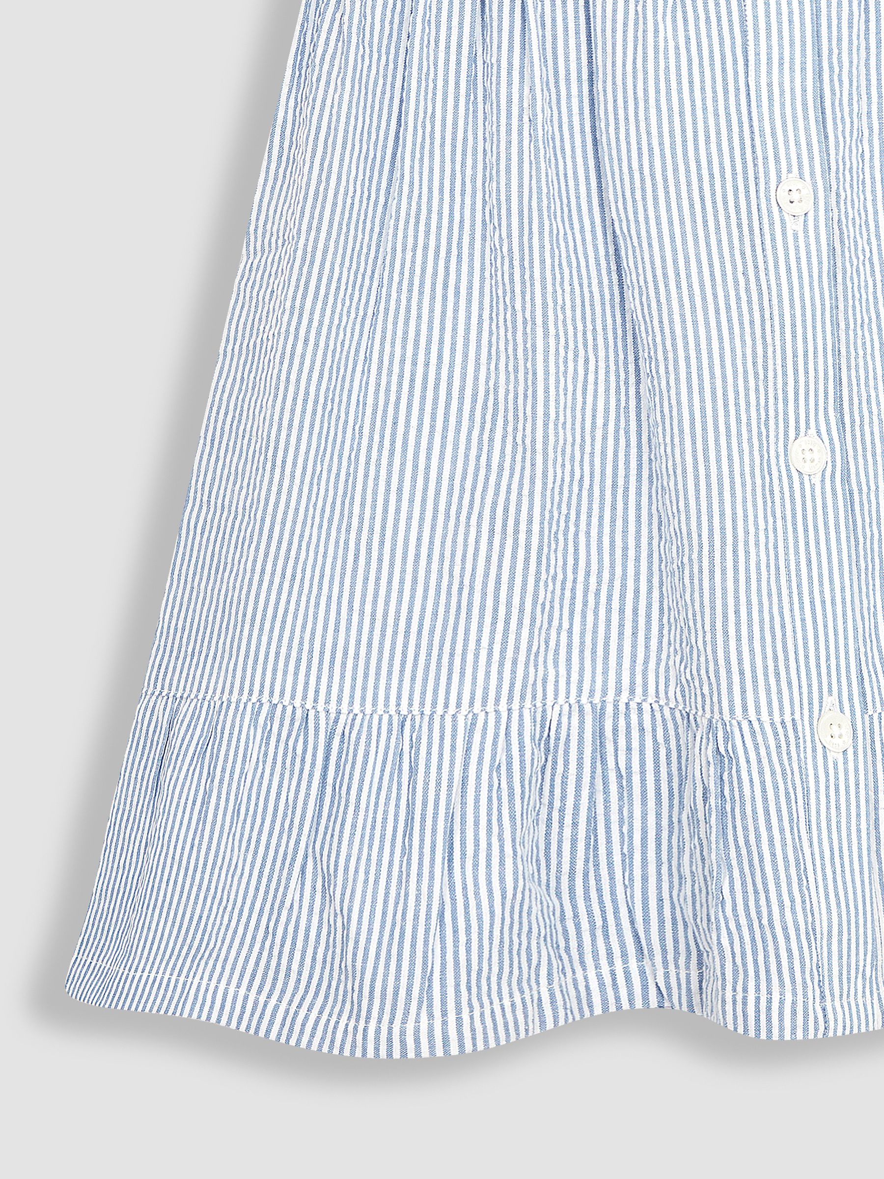 Blue Seersucker Stripe Collar Button Through Dress - Image 3 of 3