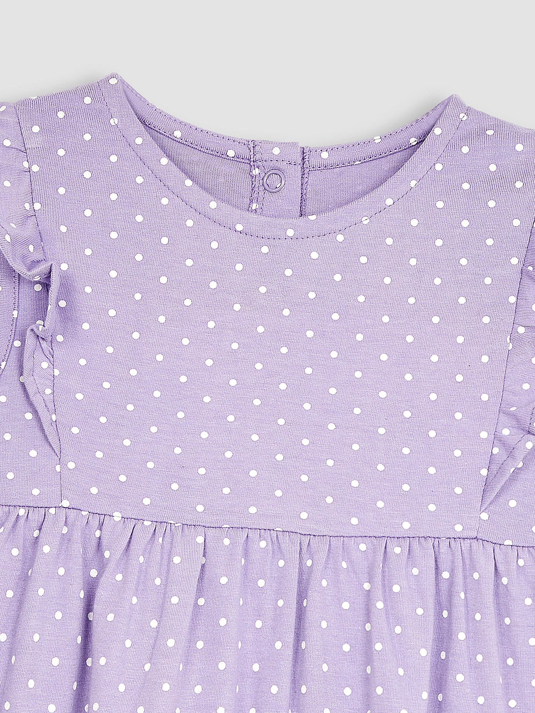 Lilac Purple Unicorn Appliqué Frill Shoulder Pretty Summer Jersey Dress - Image 2 of 3