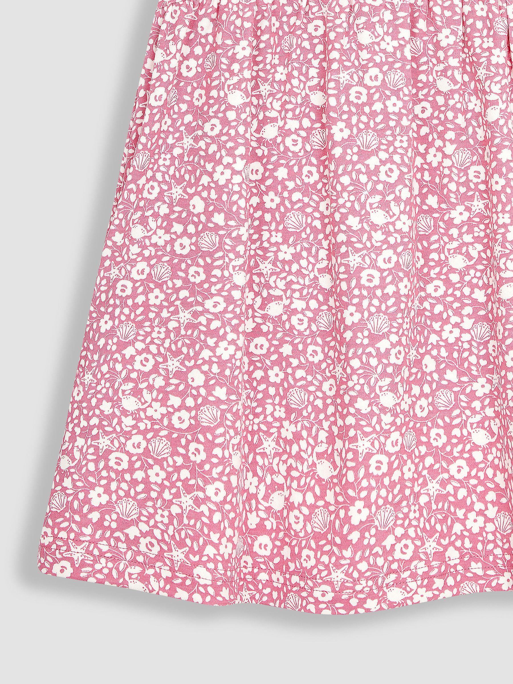 Coral Nautical Ditsy Floral Ruffle Sleeve Jersey Dress - Image 4 of 4