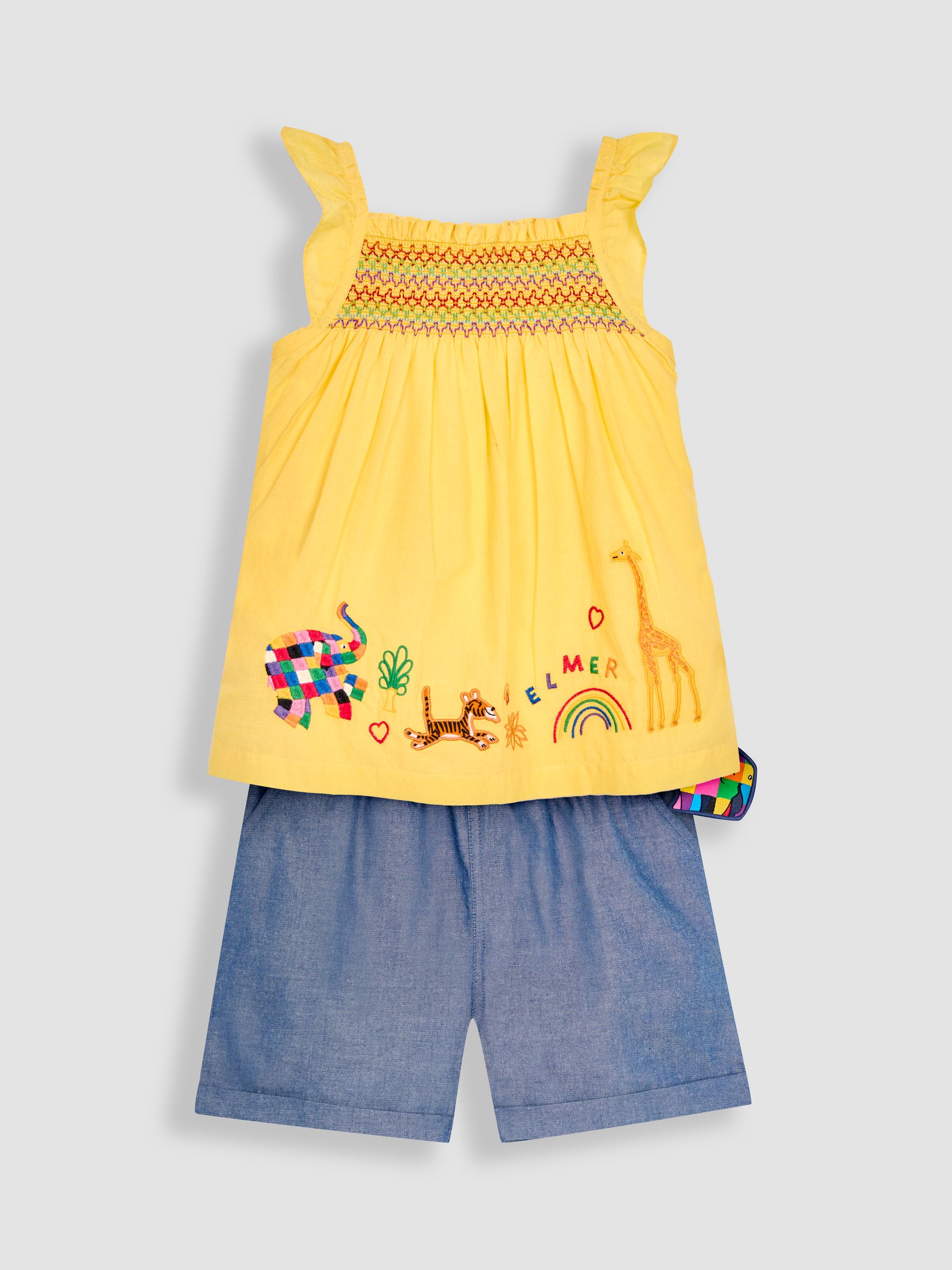2-Piece Elmer Embroidered Top & Shorts Set in Yellow - Image 5 of 5