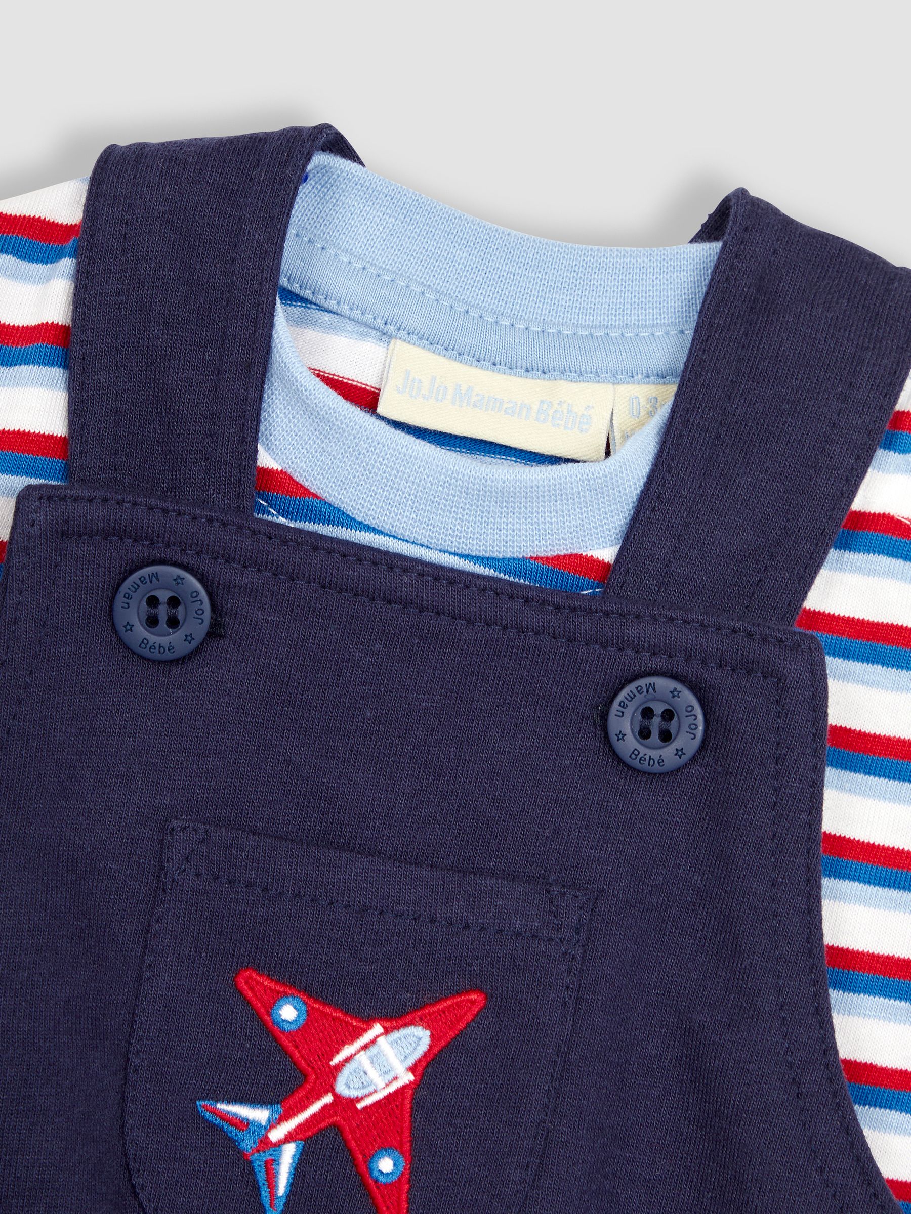 2-Piece Red Arrows Dungarees & T-Shirt Set in Navy - Image 6 of 8