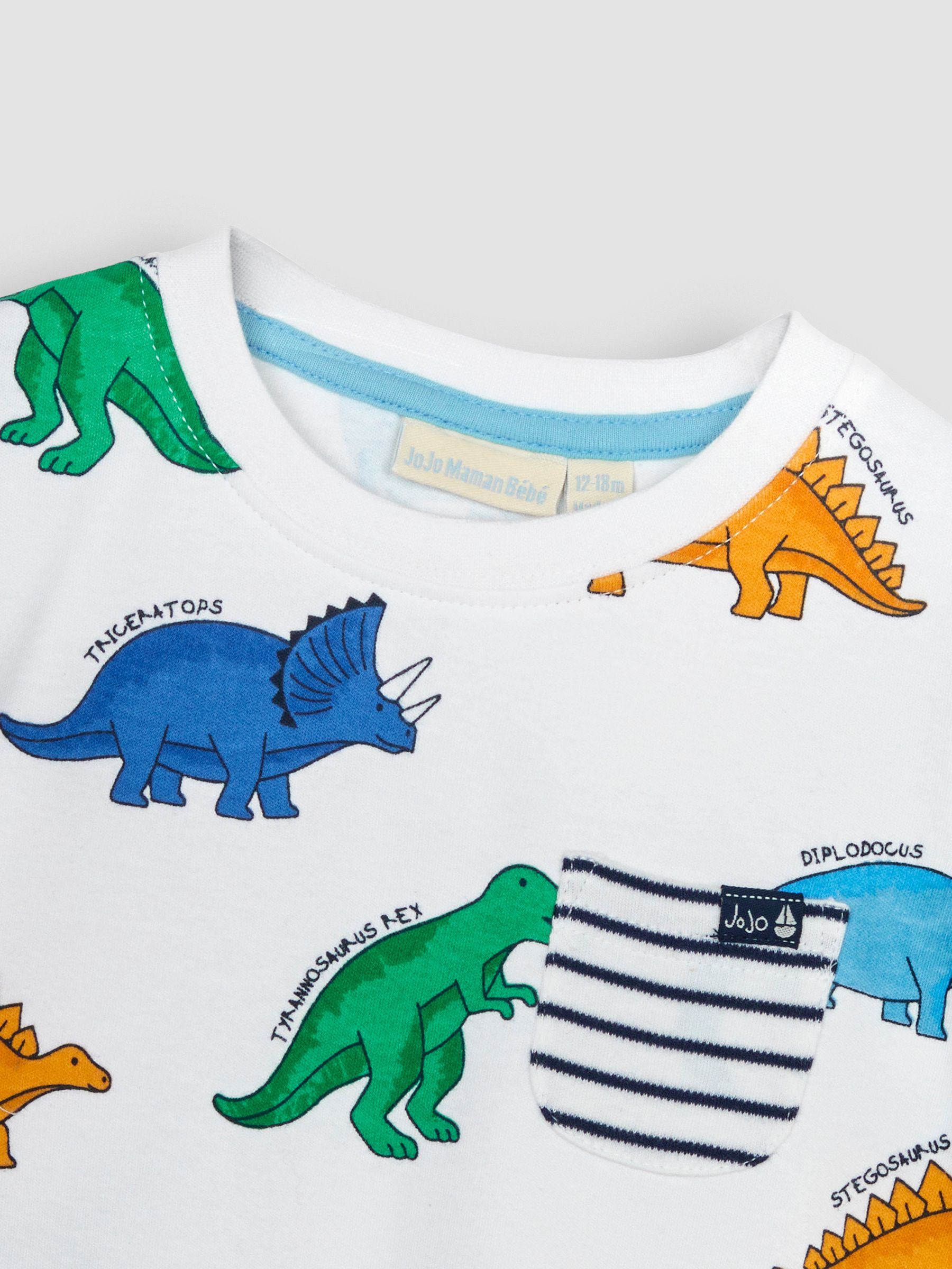 Navy Blue Dino Printed T-Shirt & Shorts Set - Image 4 of 4