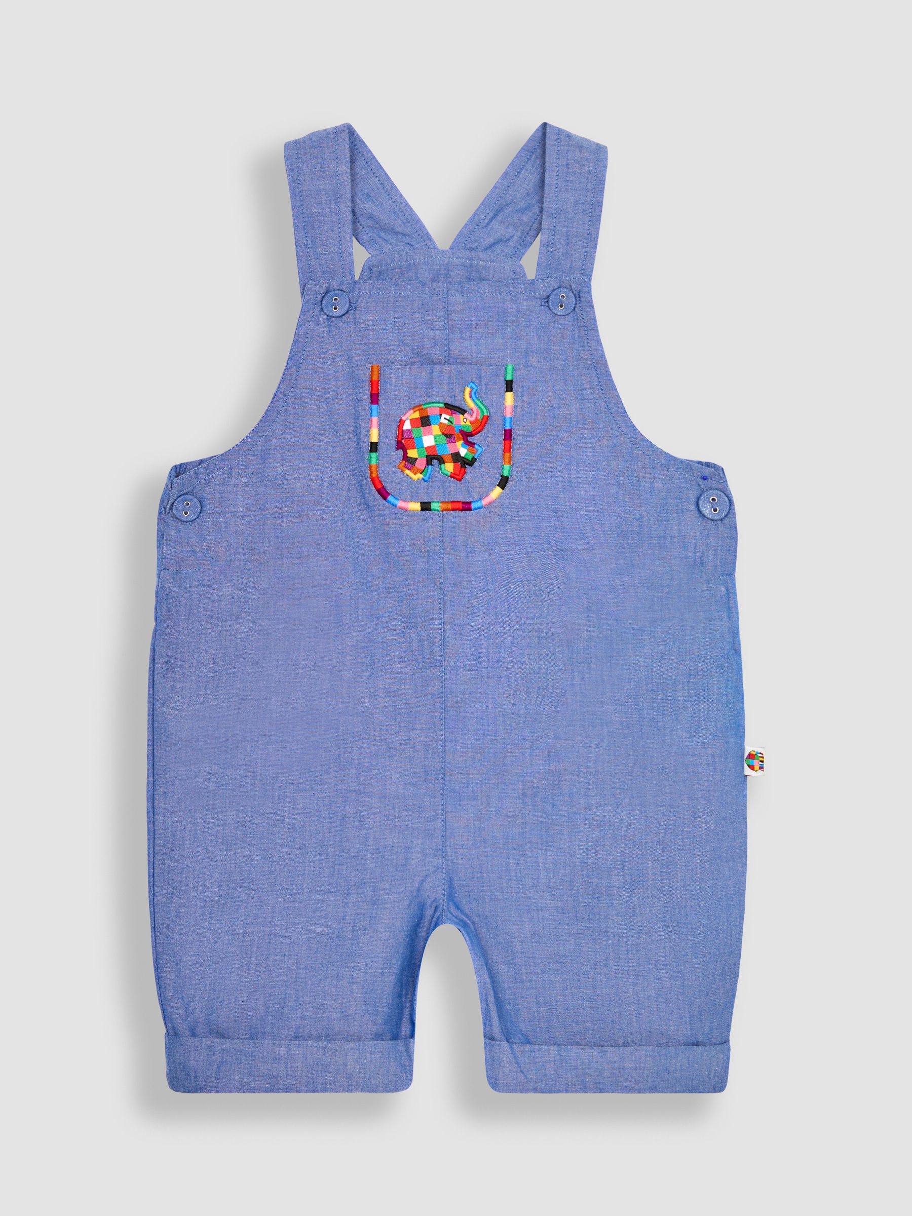 2-Piece Elmer Embroidered Dungarees & T-Shirt Set in Chambray - Image 3 of 5