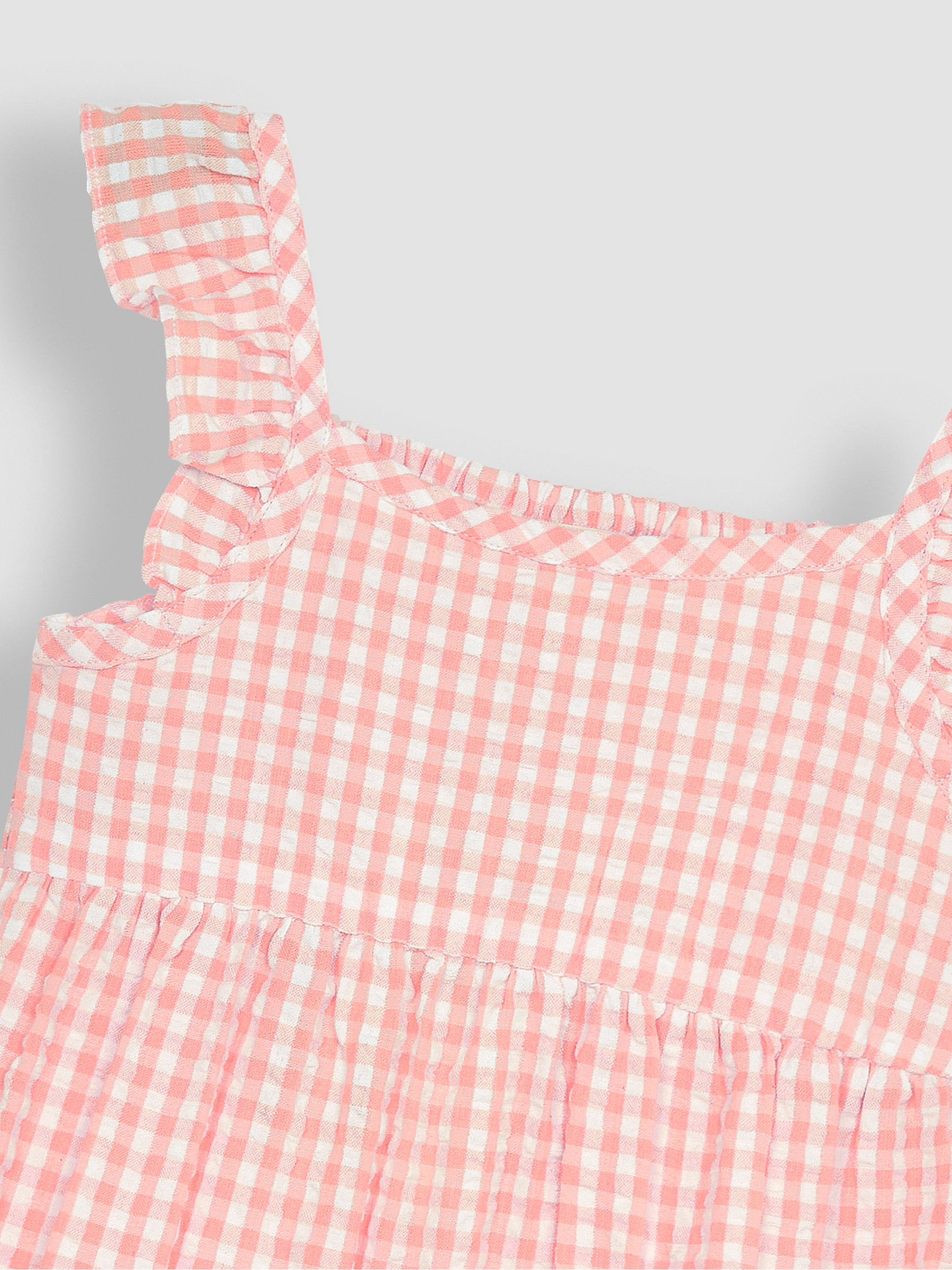 Pink Gingham Frill Shoulder Tiered Dress - Image 2 of 3
