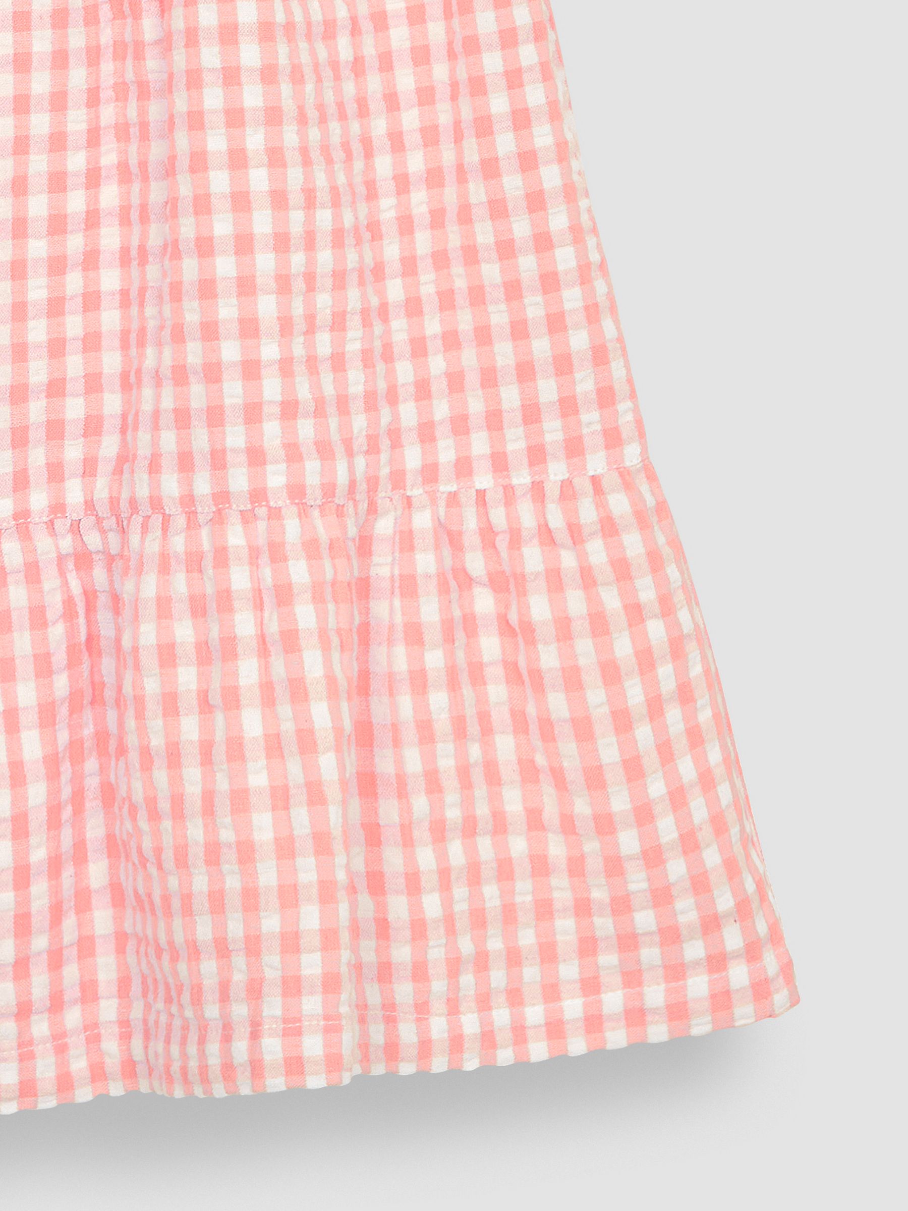 Pink Gingham Frill Shoulder Tiered Dress - Image 3 of 3
