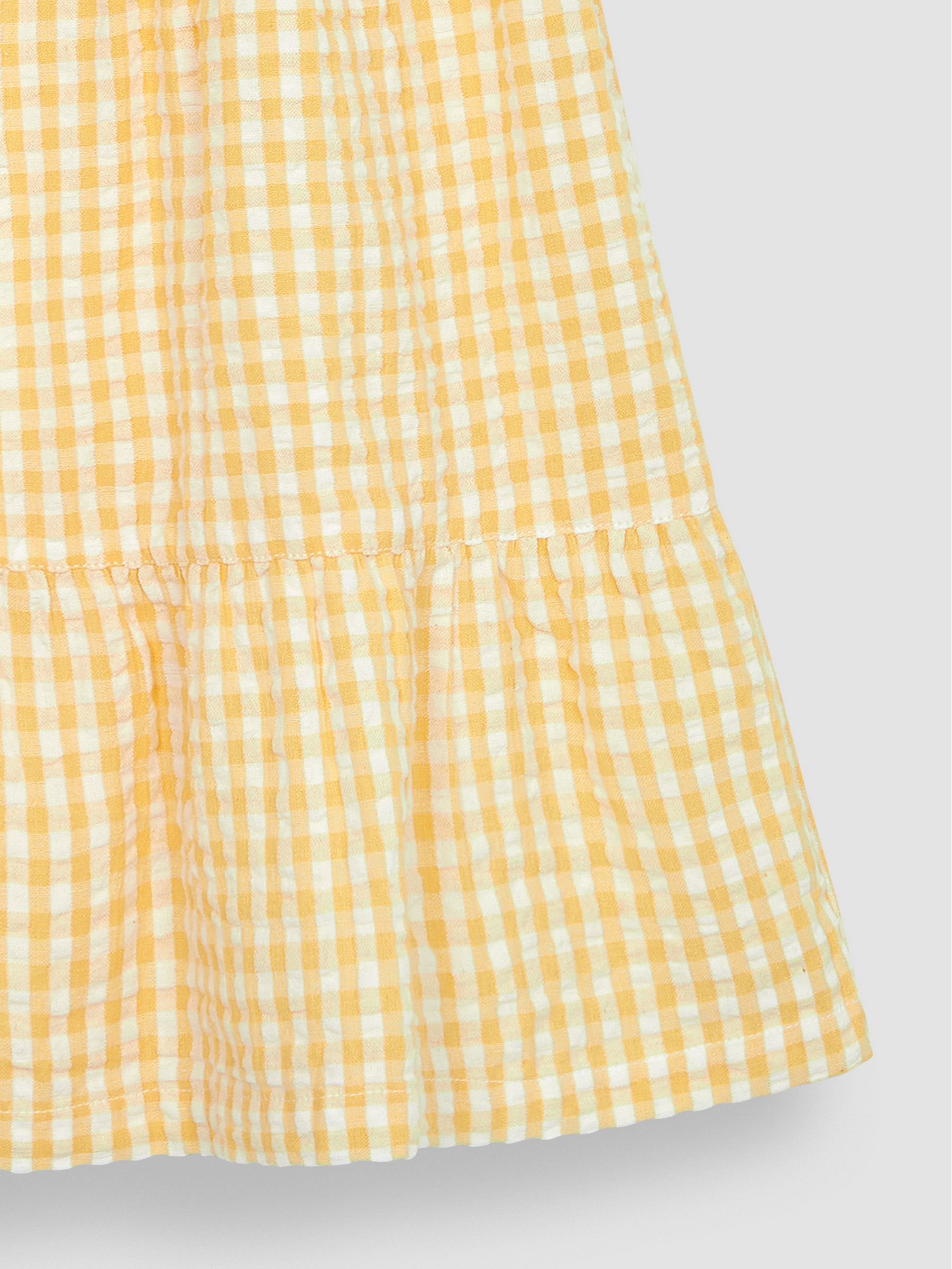 Yellow Gingham Frill Shoulder Tiered Dress - Image 2 of 3