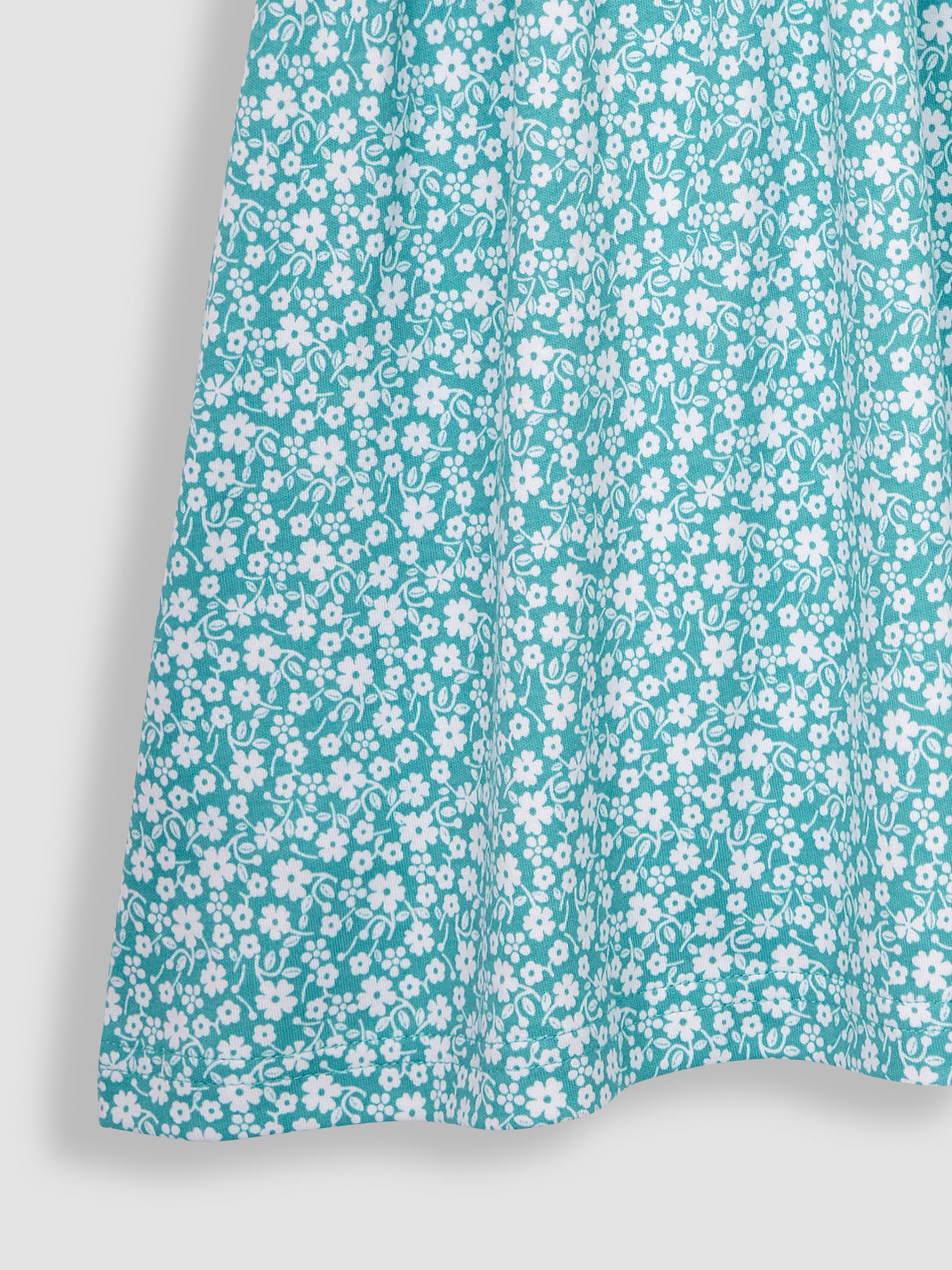 Duck Egg Blue Ditsy Floral Puff Sleeve Jersey Dress - Image 3 of 3