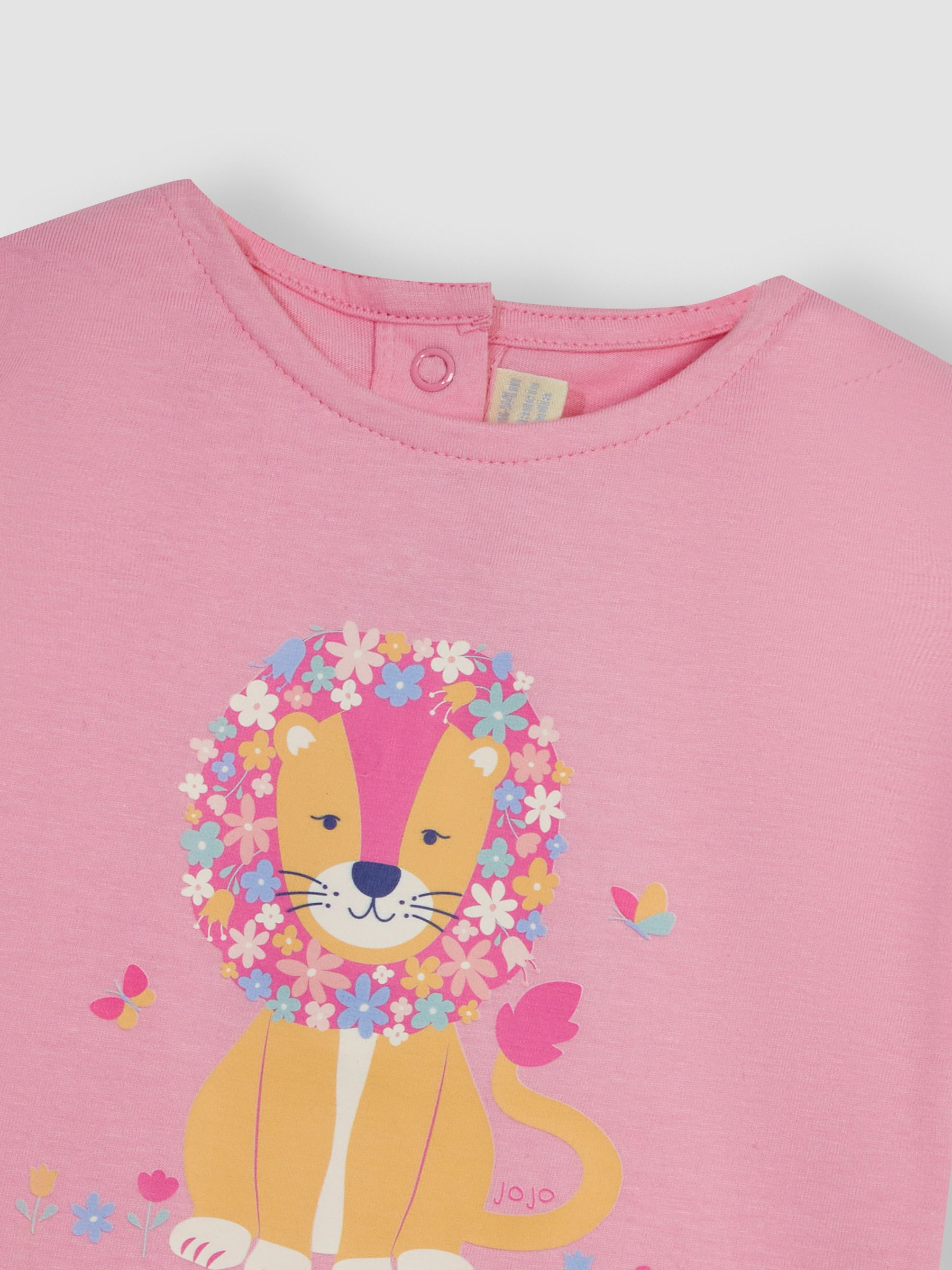 Pink 2-Piece Lion T-Shirt & Safari Animals Pretty Shorts Set - Image 4 of 4