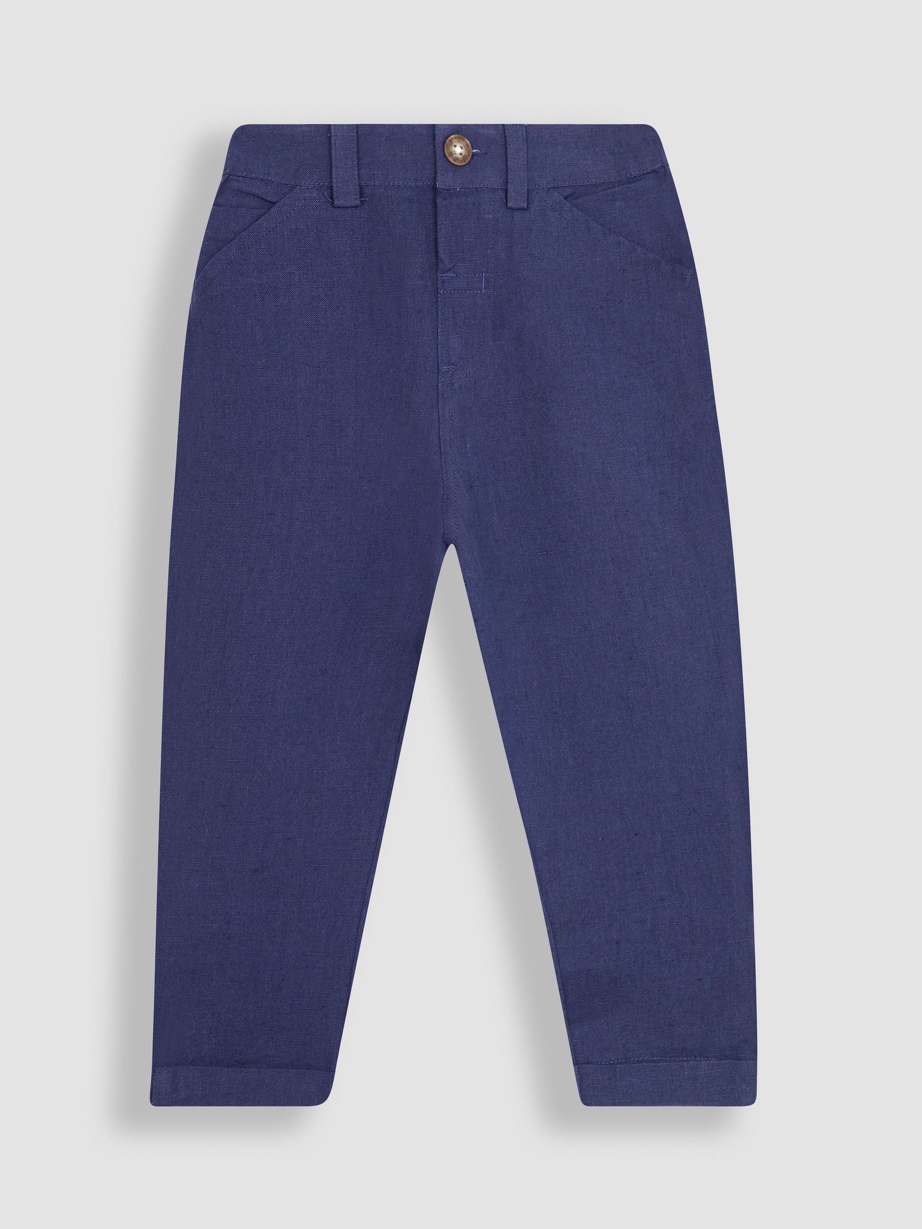 Blue 2-Piece Embroidered Grandad Shirt & Trousers Set - Image 4 of 8