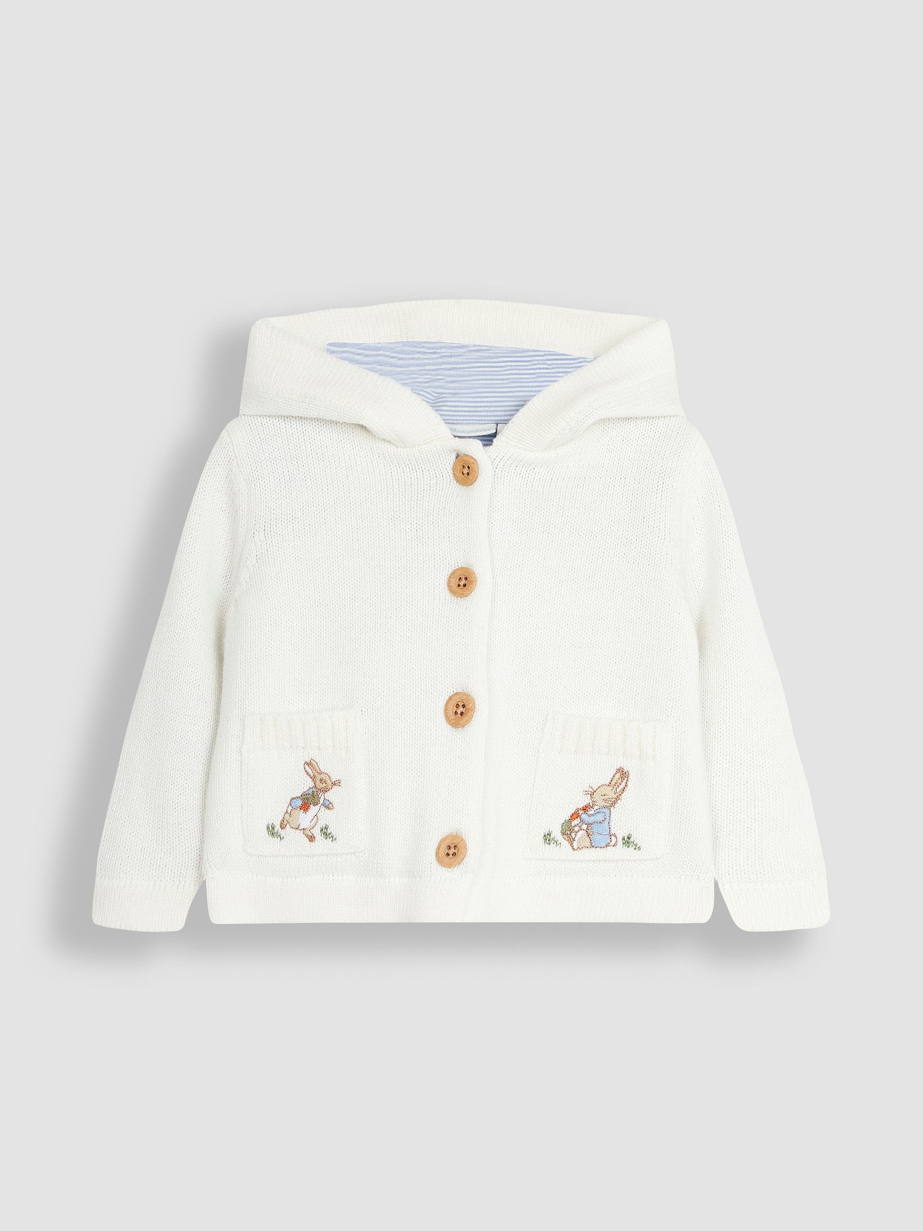 Cream Peter Rabbit Embroidered Hooded Cardigan - Image 1 of 3